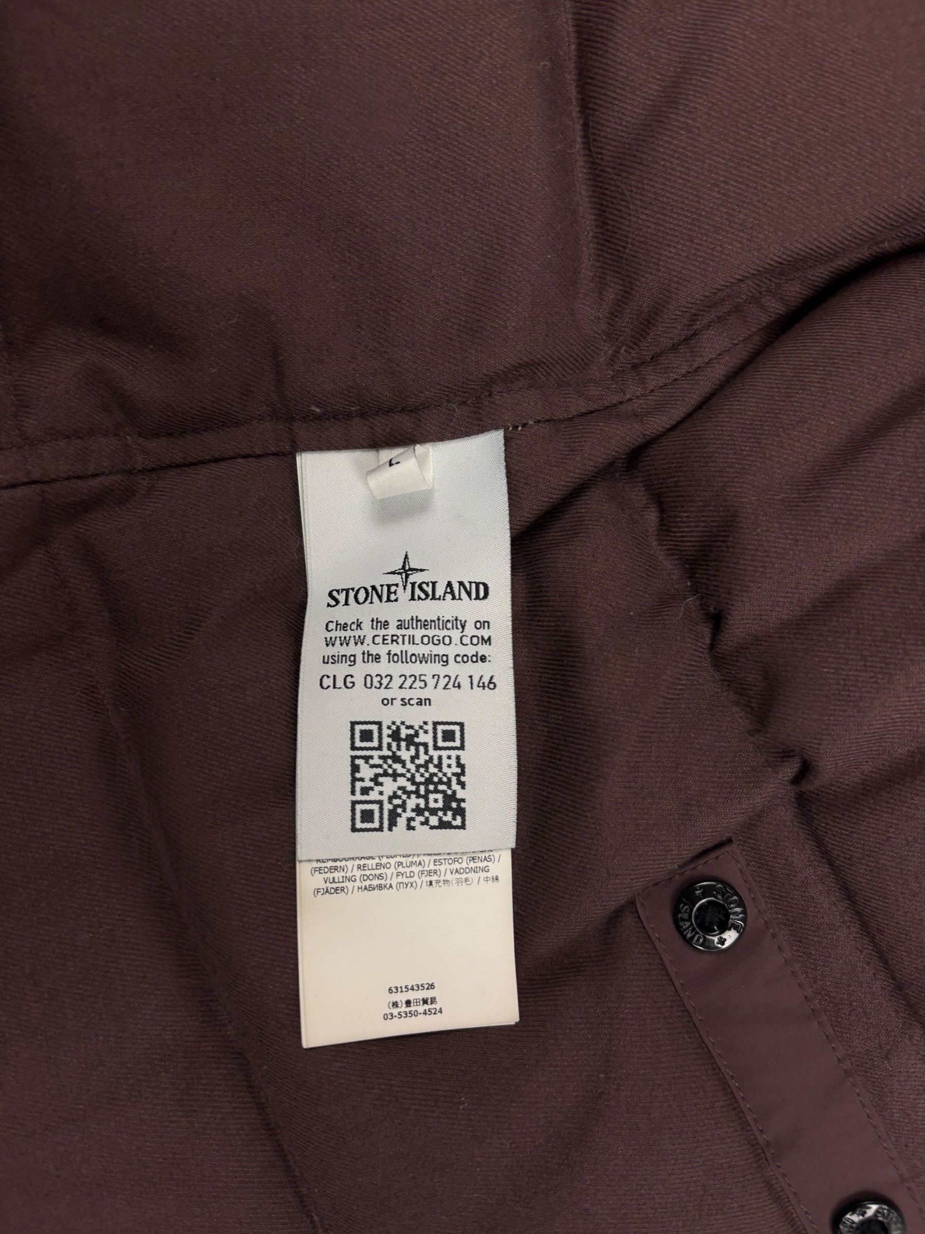 Parka Stone Island bordeaux taille L - Vue côté