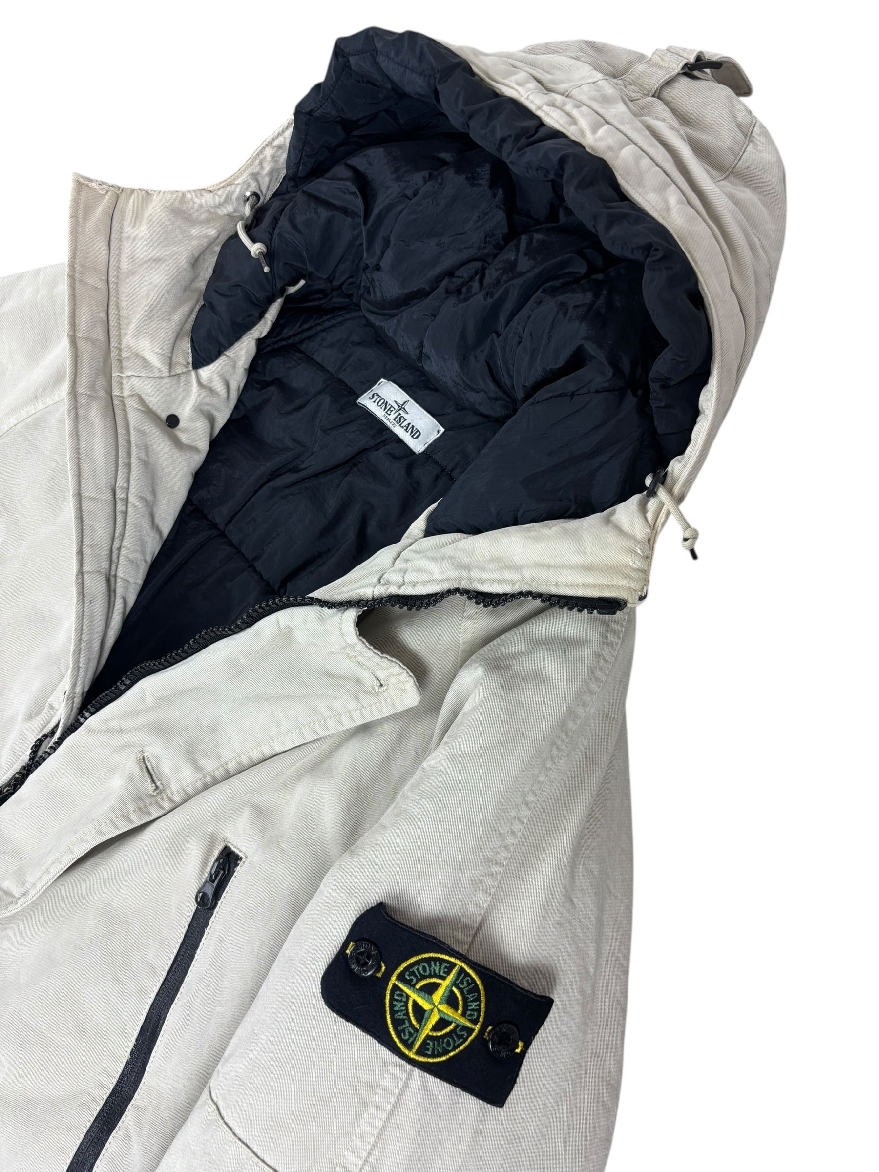 Parka Stone Island crème taille L - Vue de dos