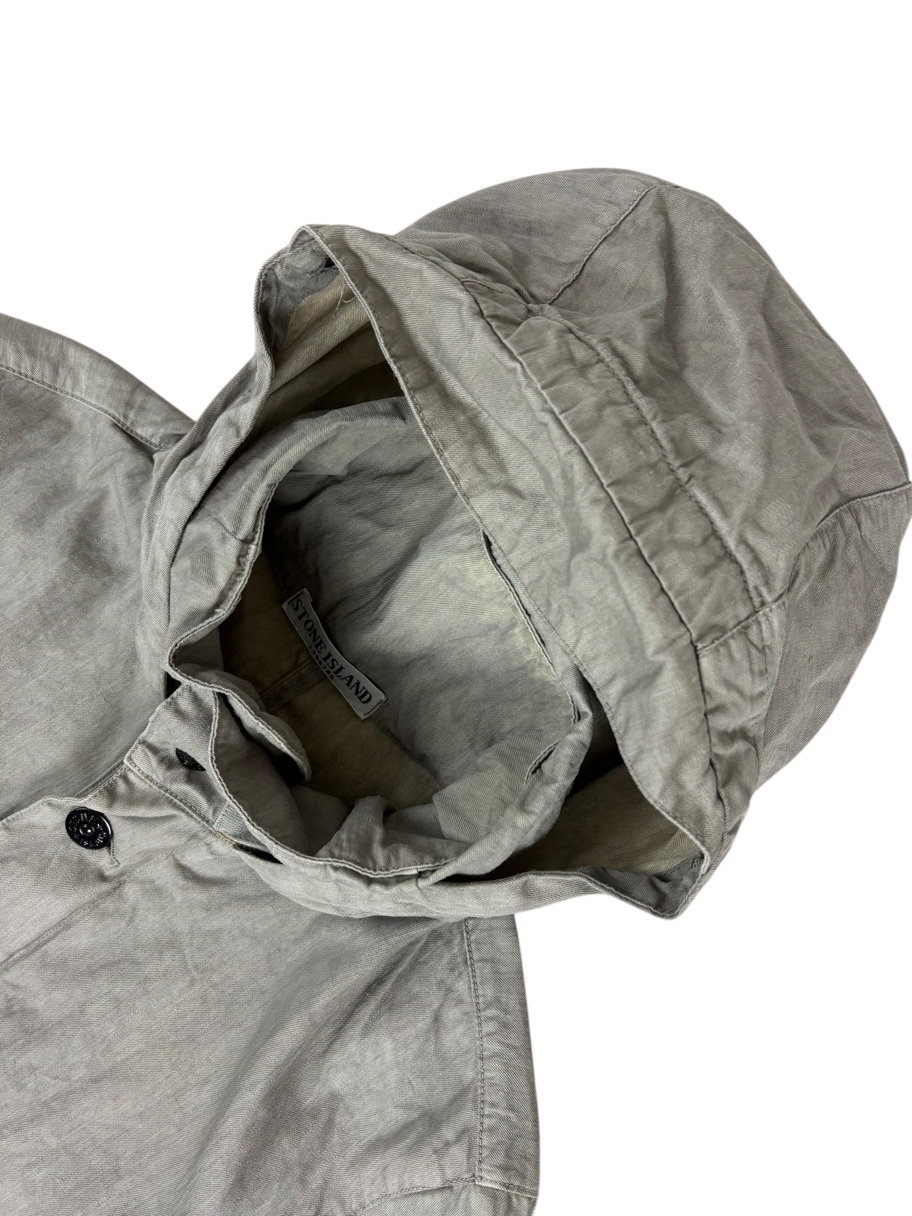 Parka Stone Island kaki grisé taille M - Détail