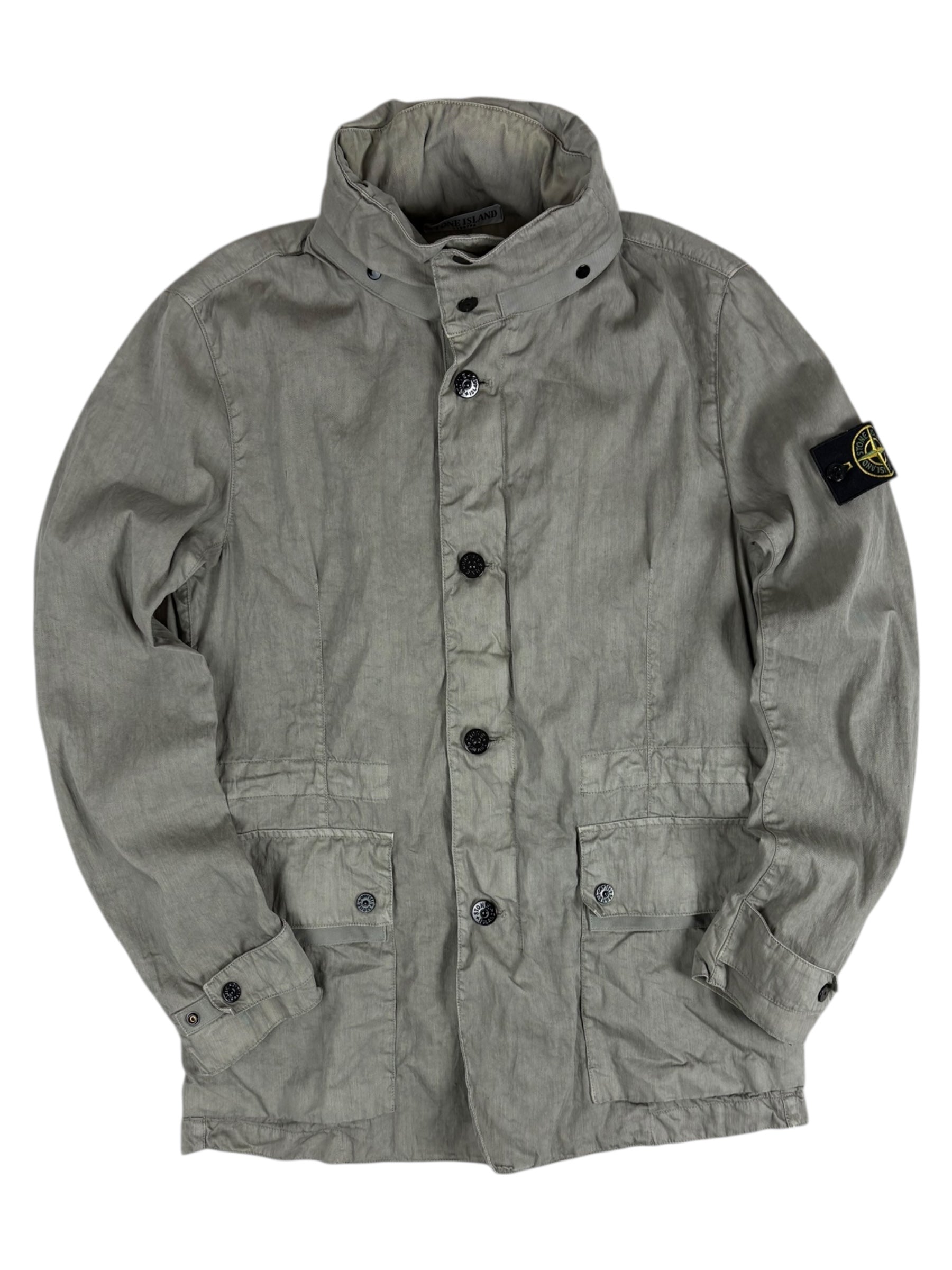 Parka Stone Island kaki grisé taille M - Vue de face