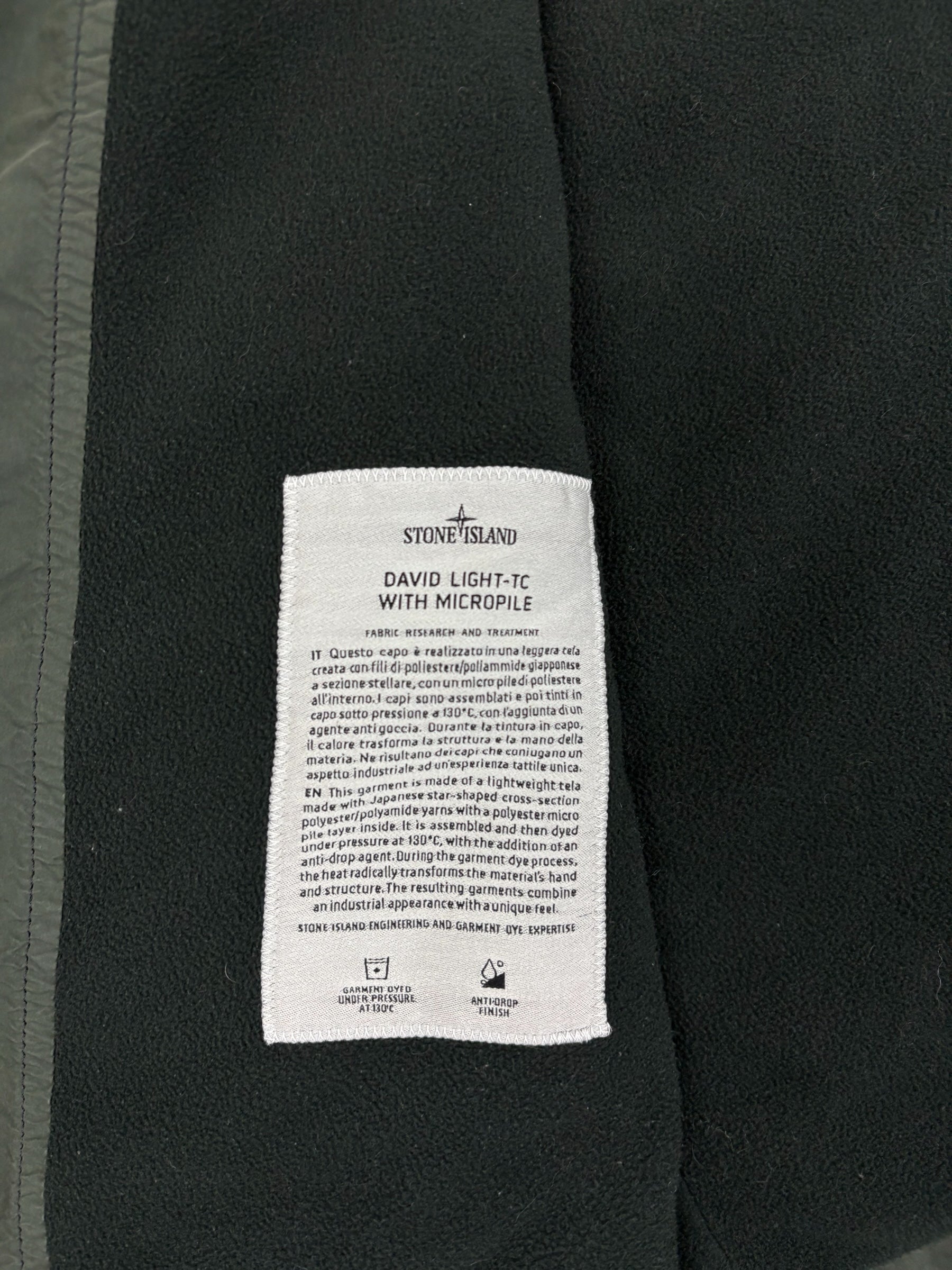 Parka Stone Island kaki taille XXL - Détail