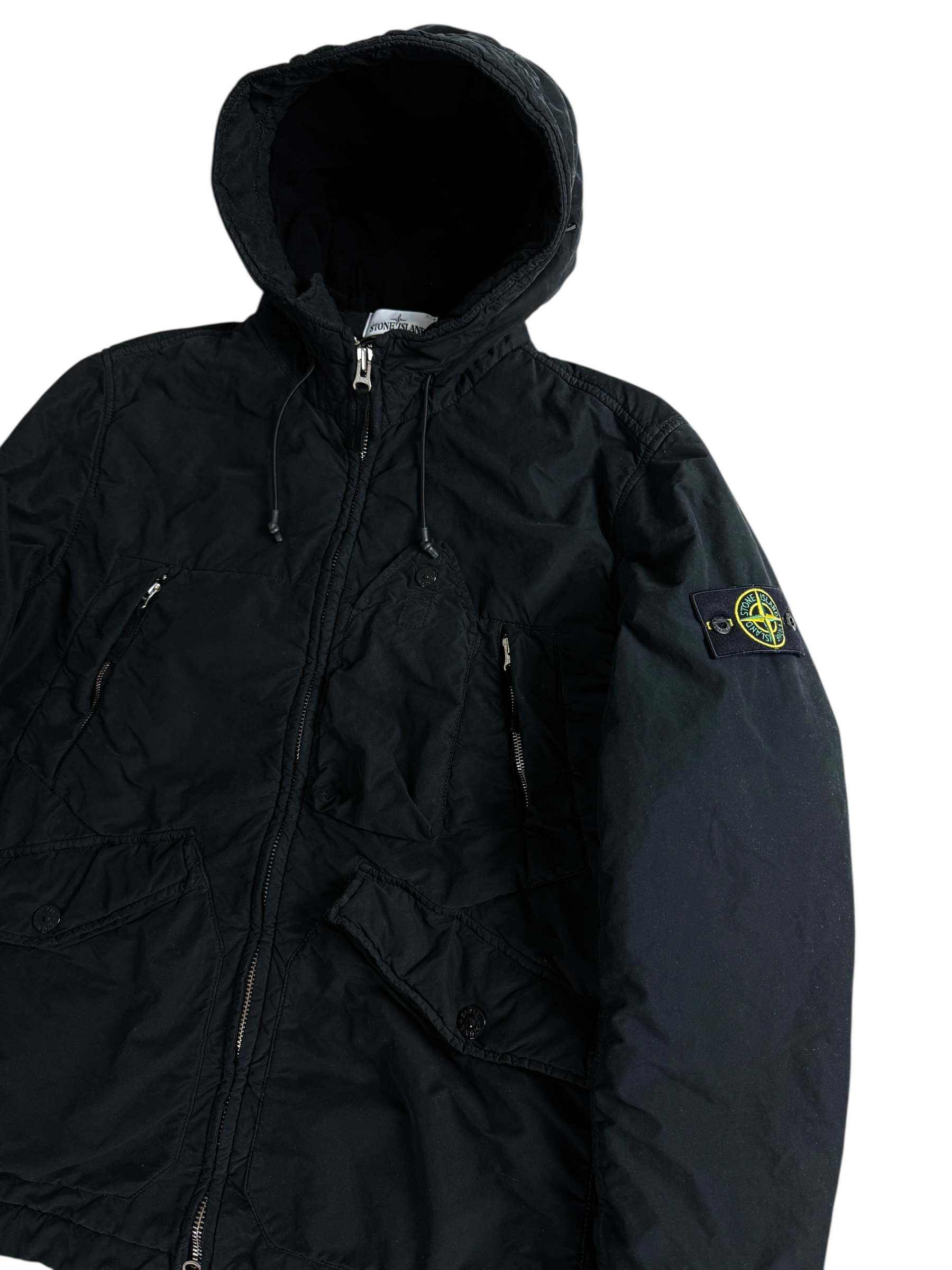 Parka Stone Island noir taille XL - Logo et étiquette
