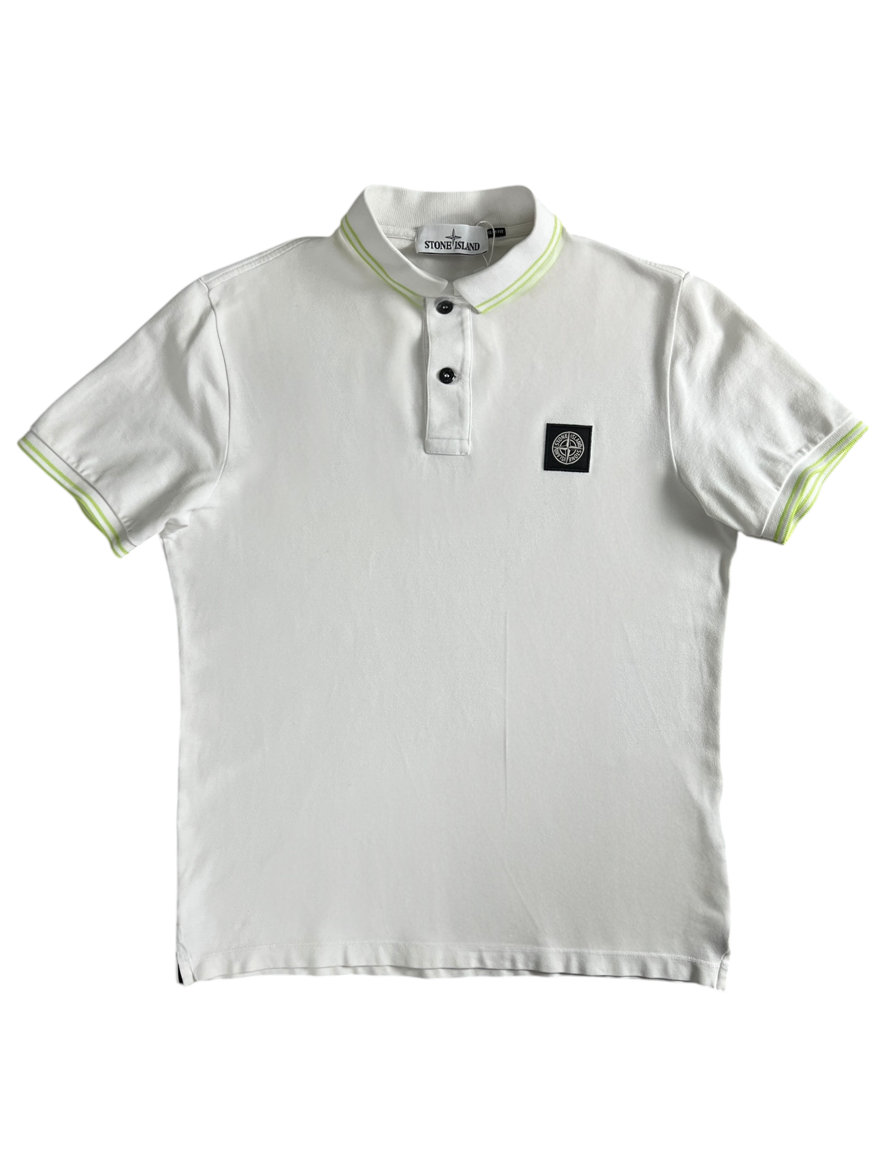Polo Stone Island blanc taille M - Vue de face