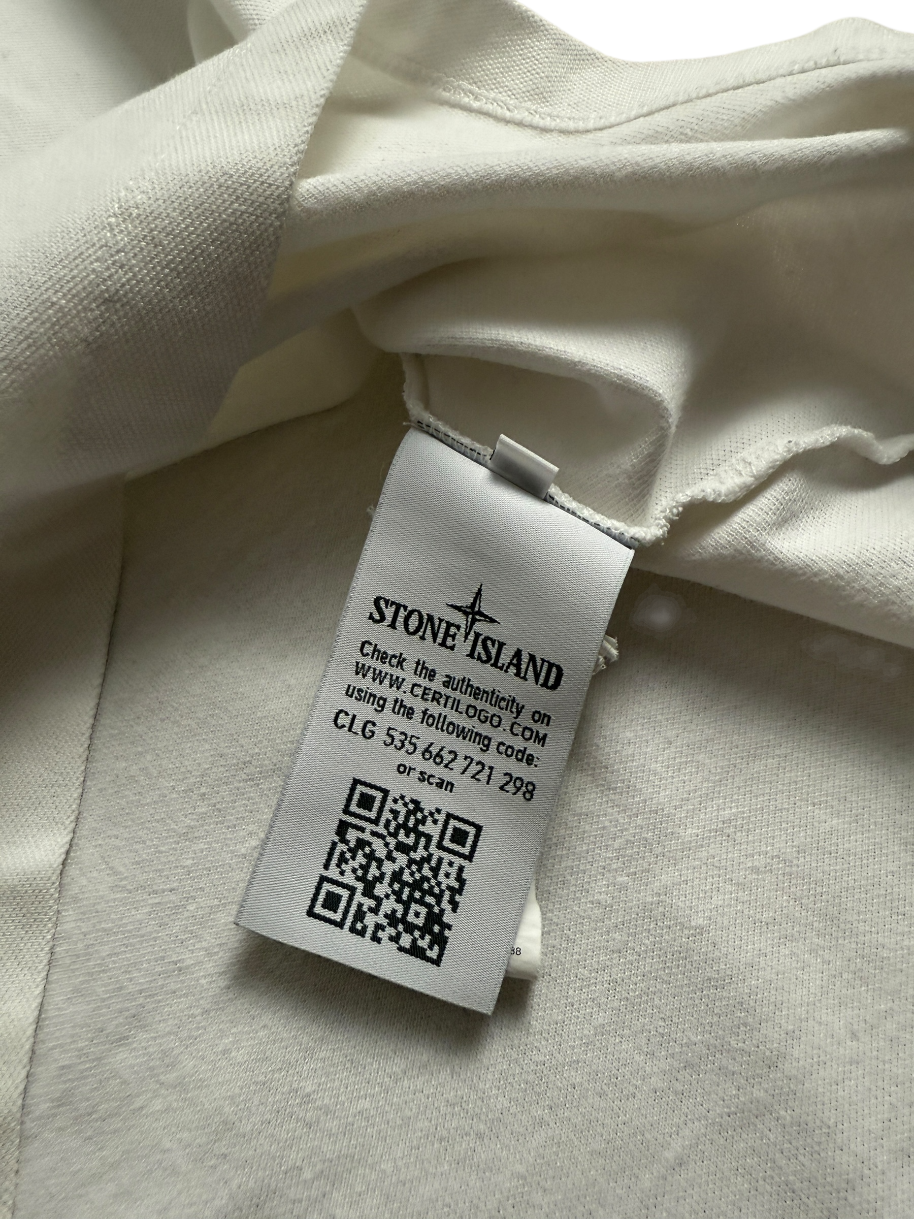 Polo Stone Island blanc taille S - Détail