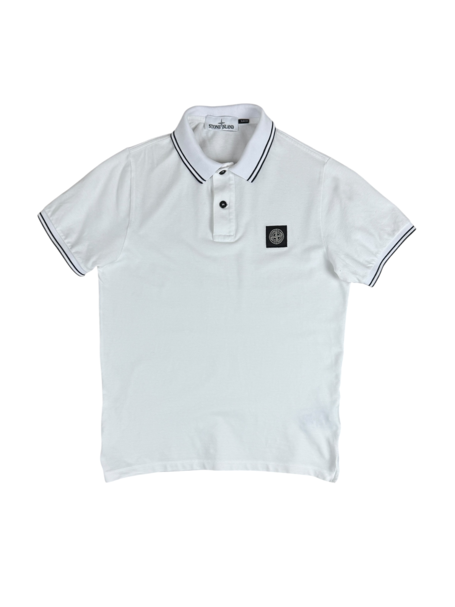 Polo Stone Island blanc taille S - Vue de face