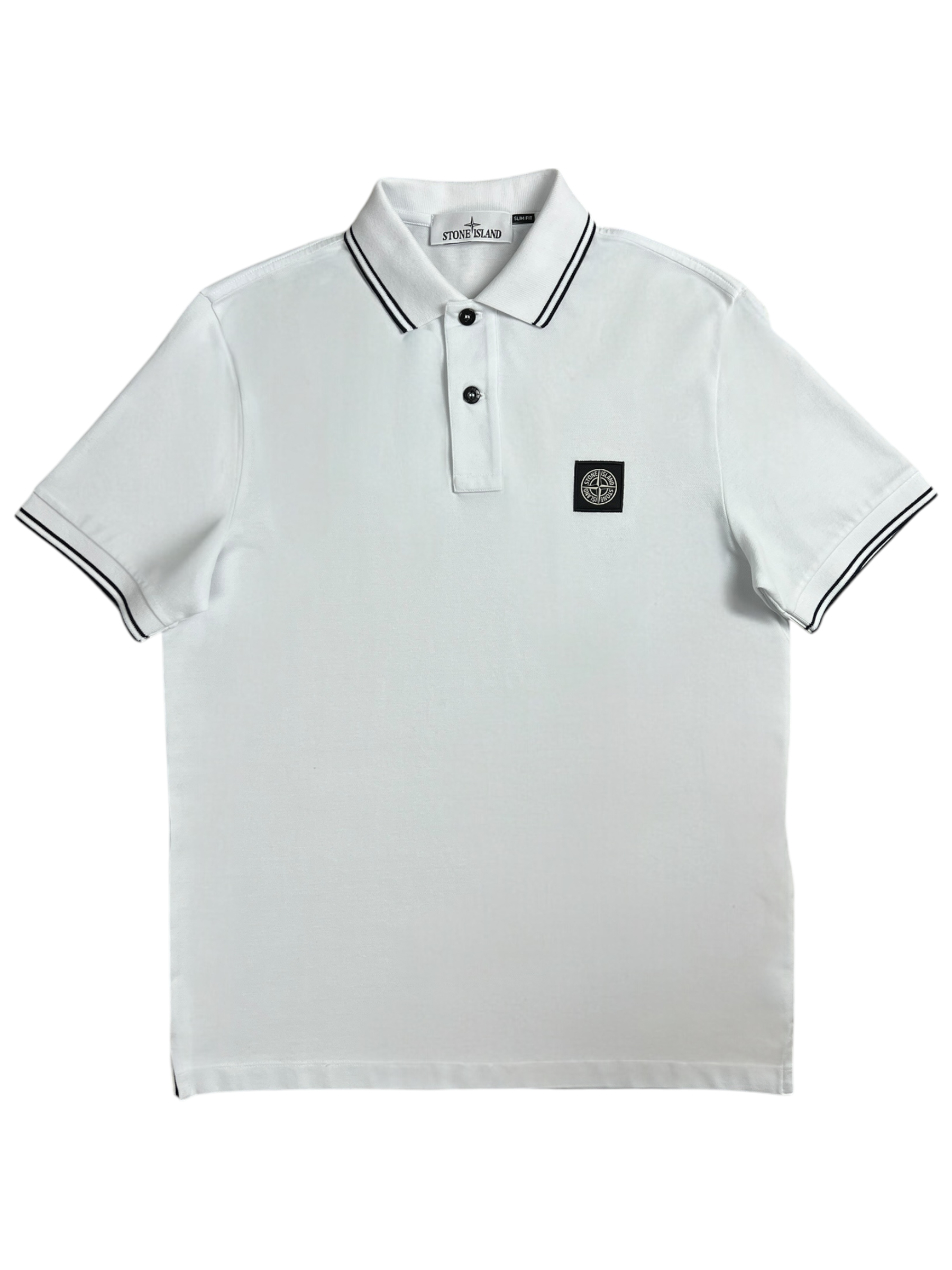 Polo Stone Island blanc taille S - Vue de face