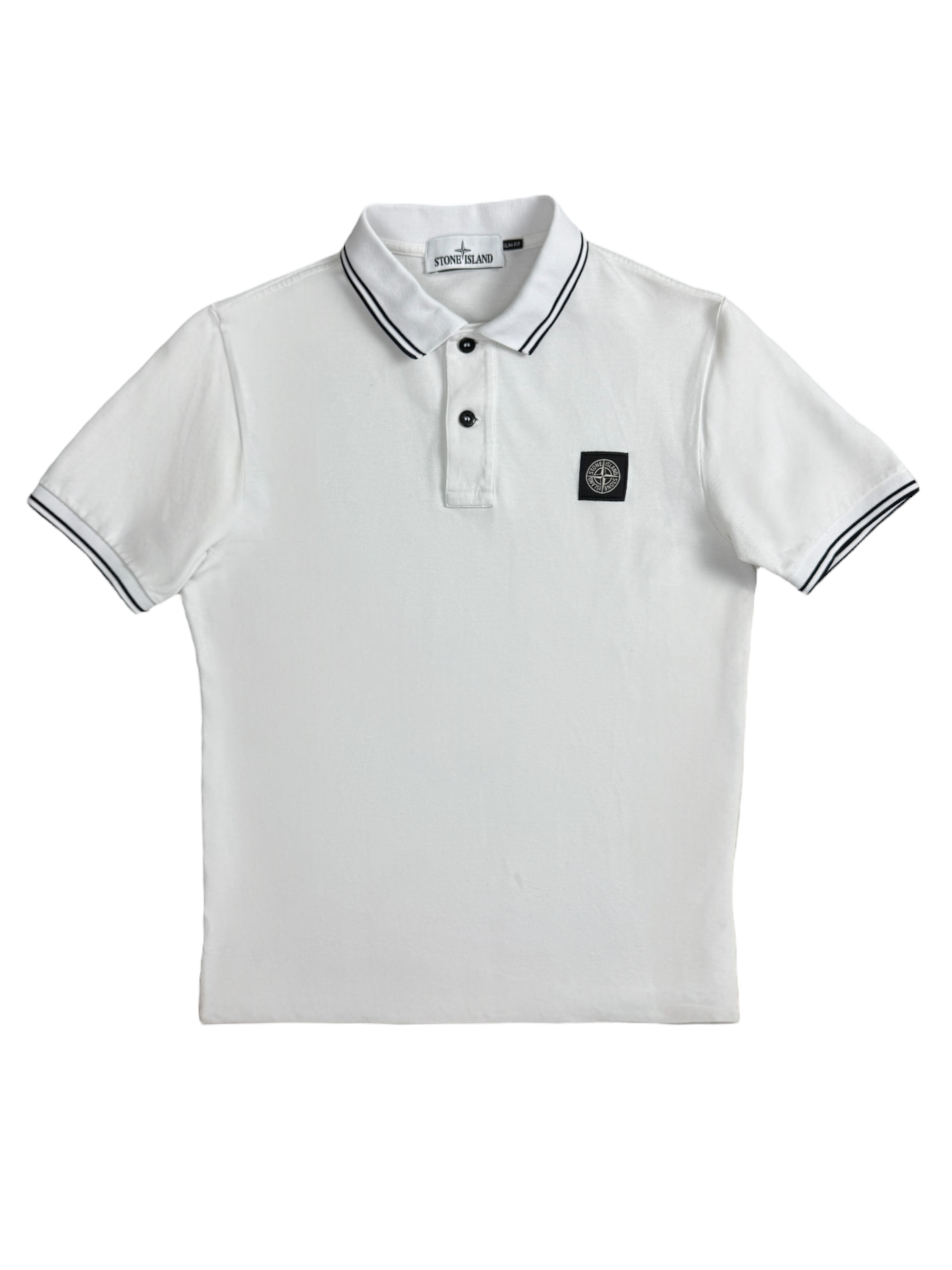 Polo Stone Island blanc taille S - Vue de face