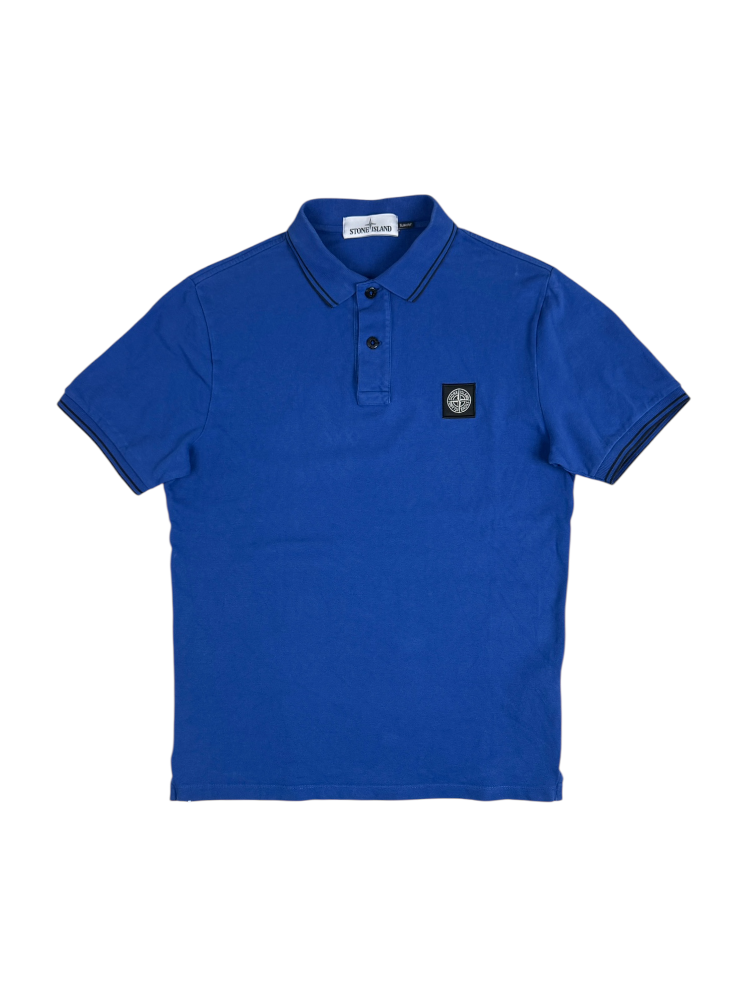 Polo Stone Island bleu taille M - Vue de face