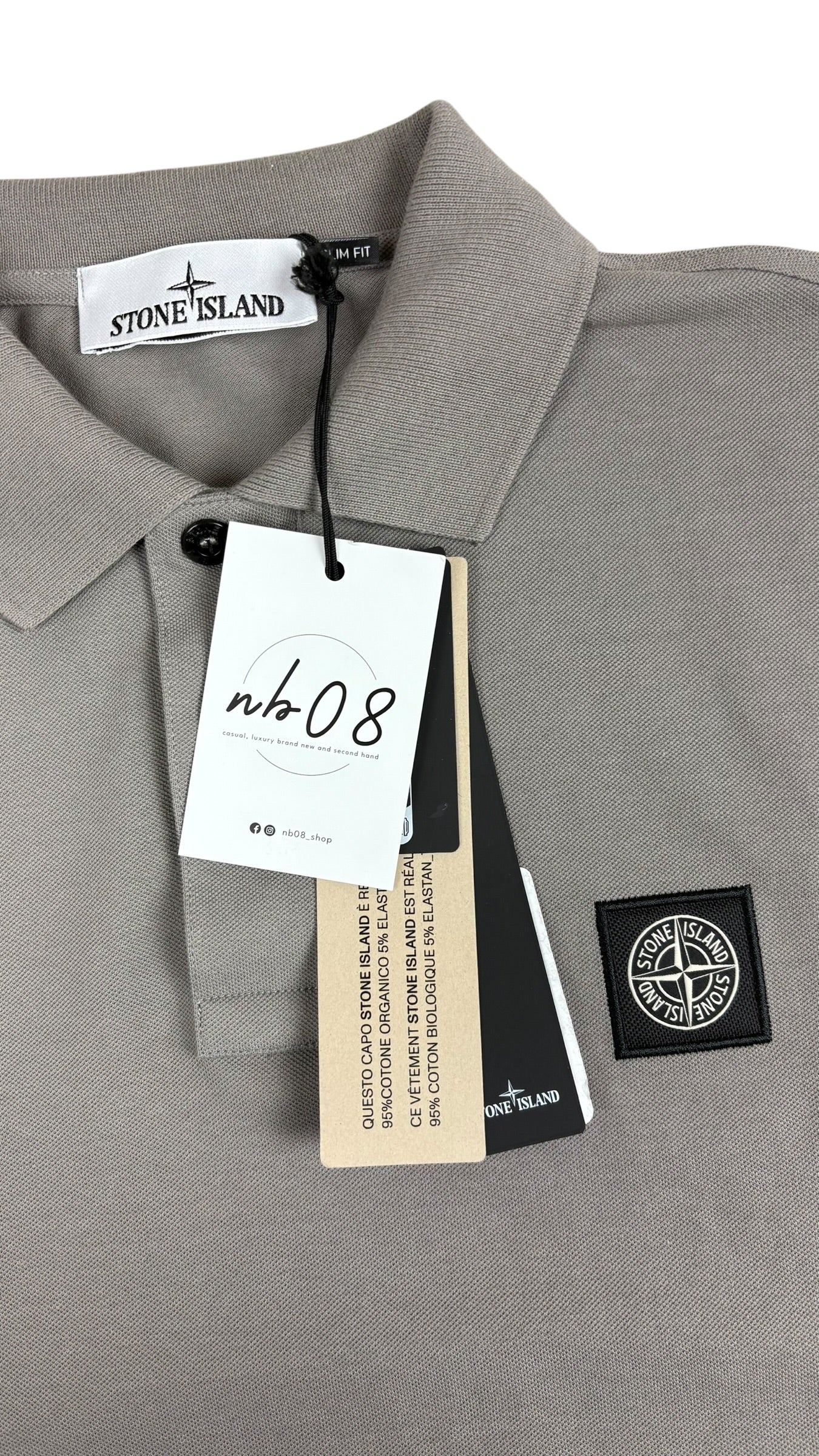 Polo Stone Island gris taille L - Vue de dos