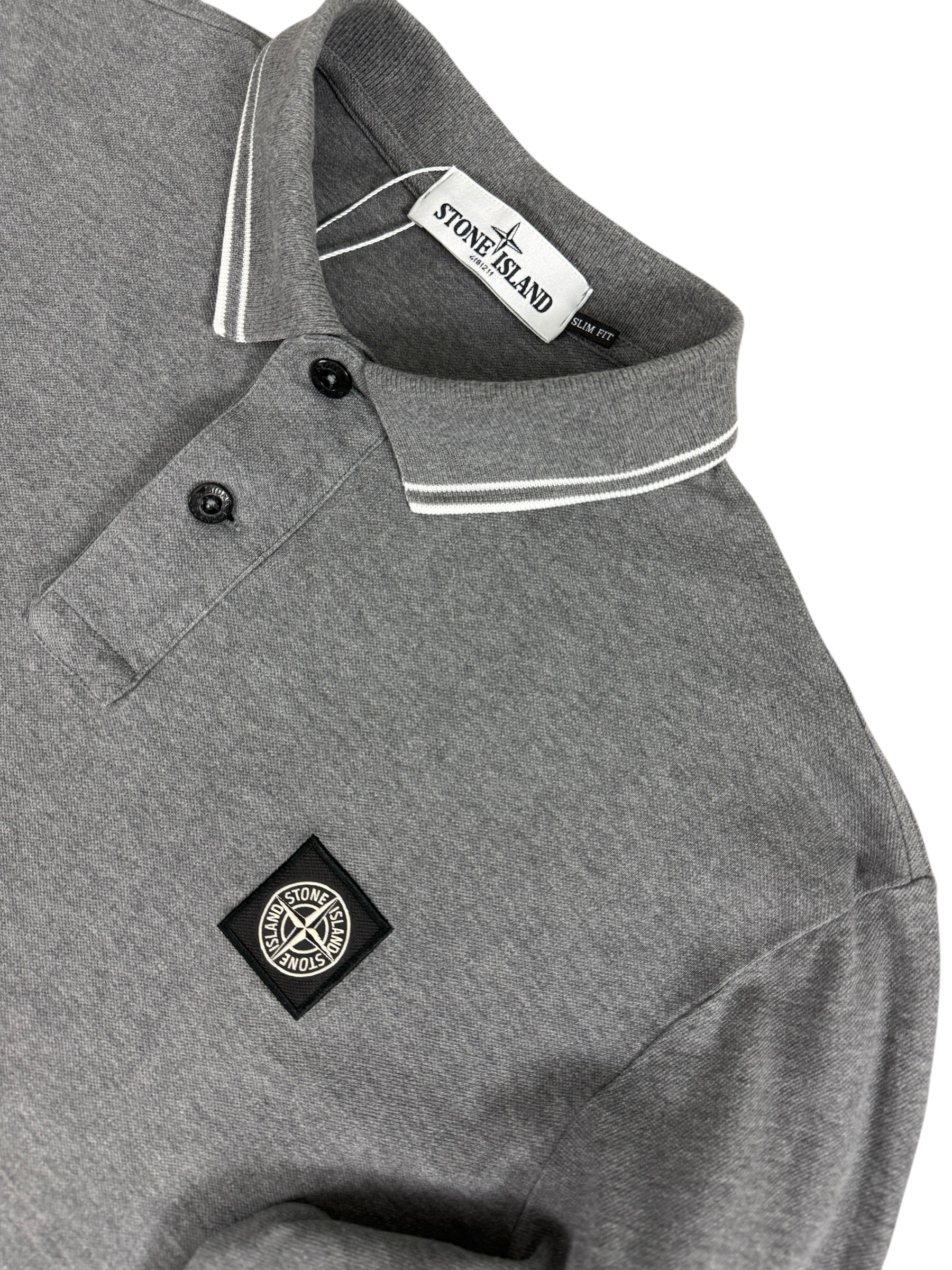 Polo Stone Island gris taille L - Vue de dos