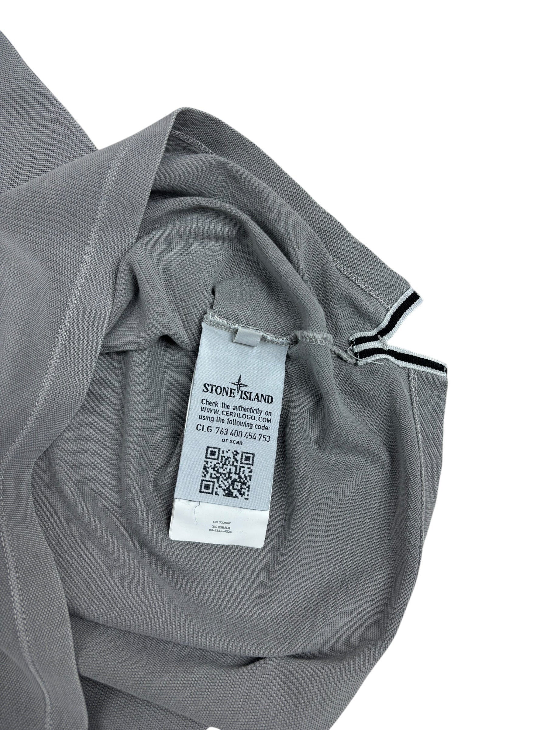 Polo Stone Island gris taille M - Détail