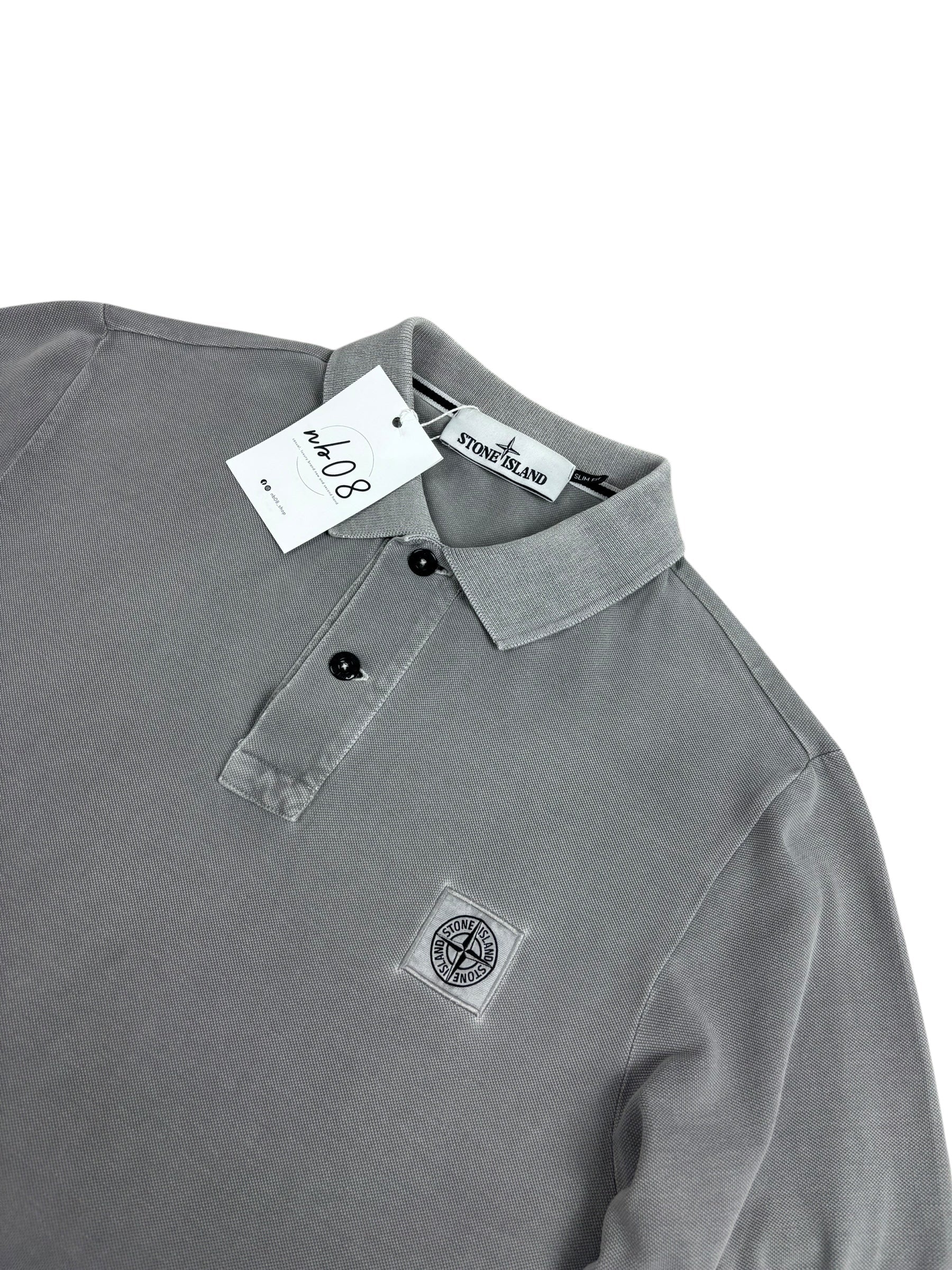 Polo Stone Island gris taille M - Vue de dos