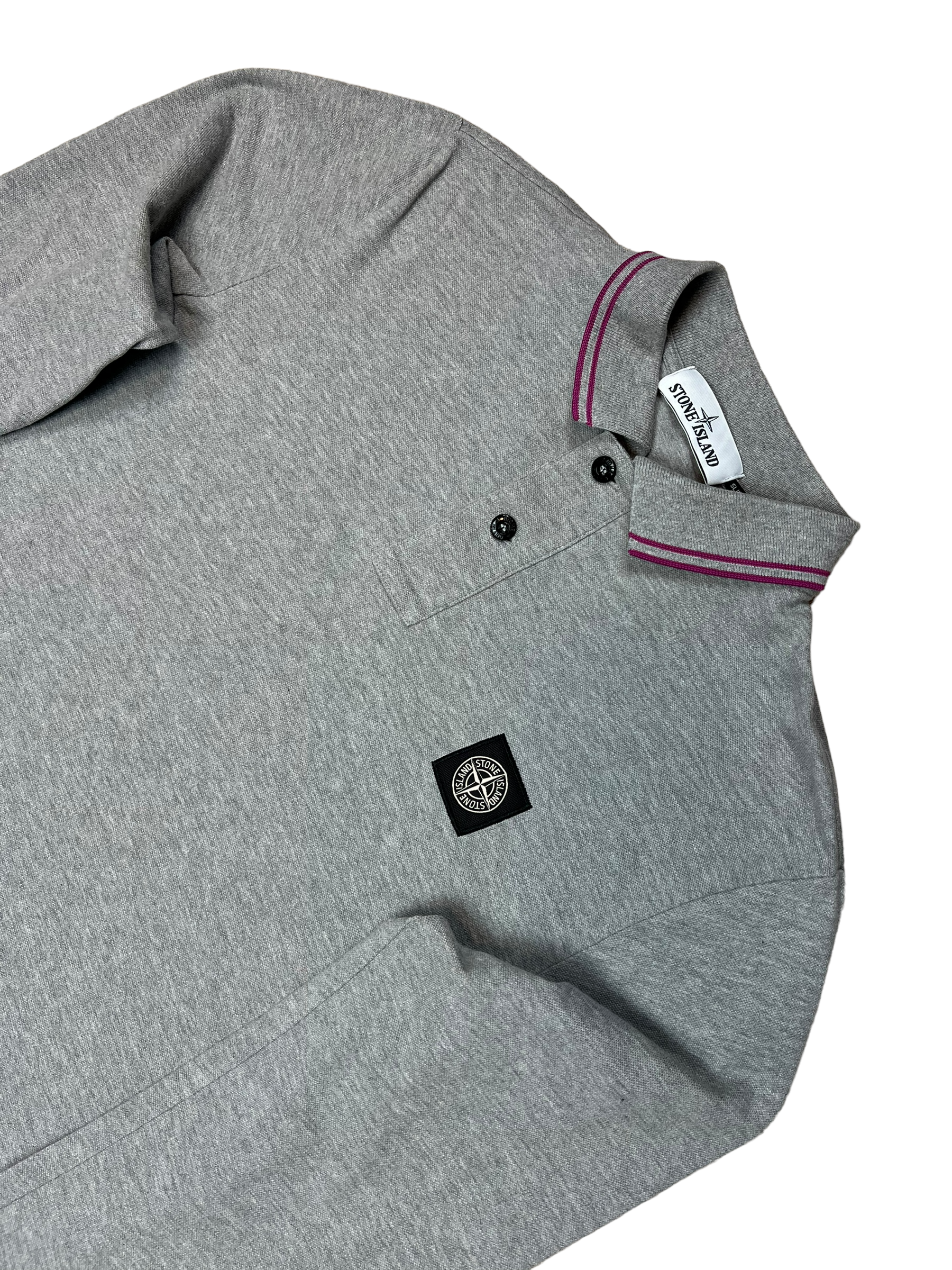 Polo Stone Island gris taille M - Vue de dos