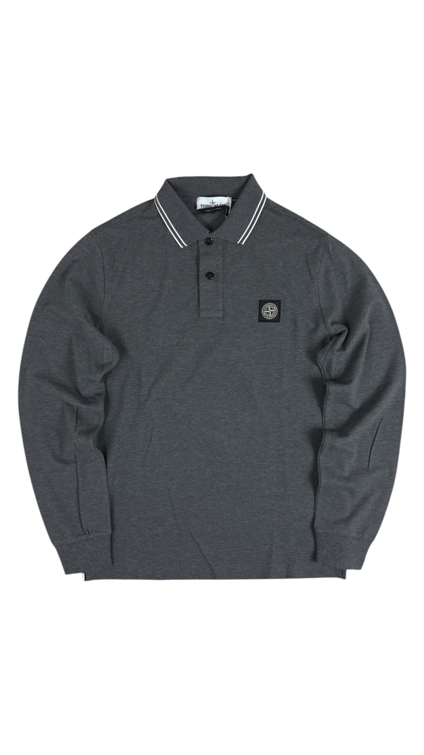 Polo Stone Island gris taille M - Vue de face
