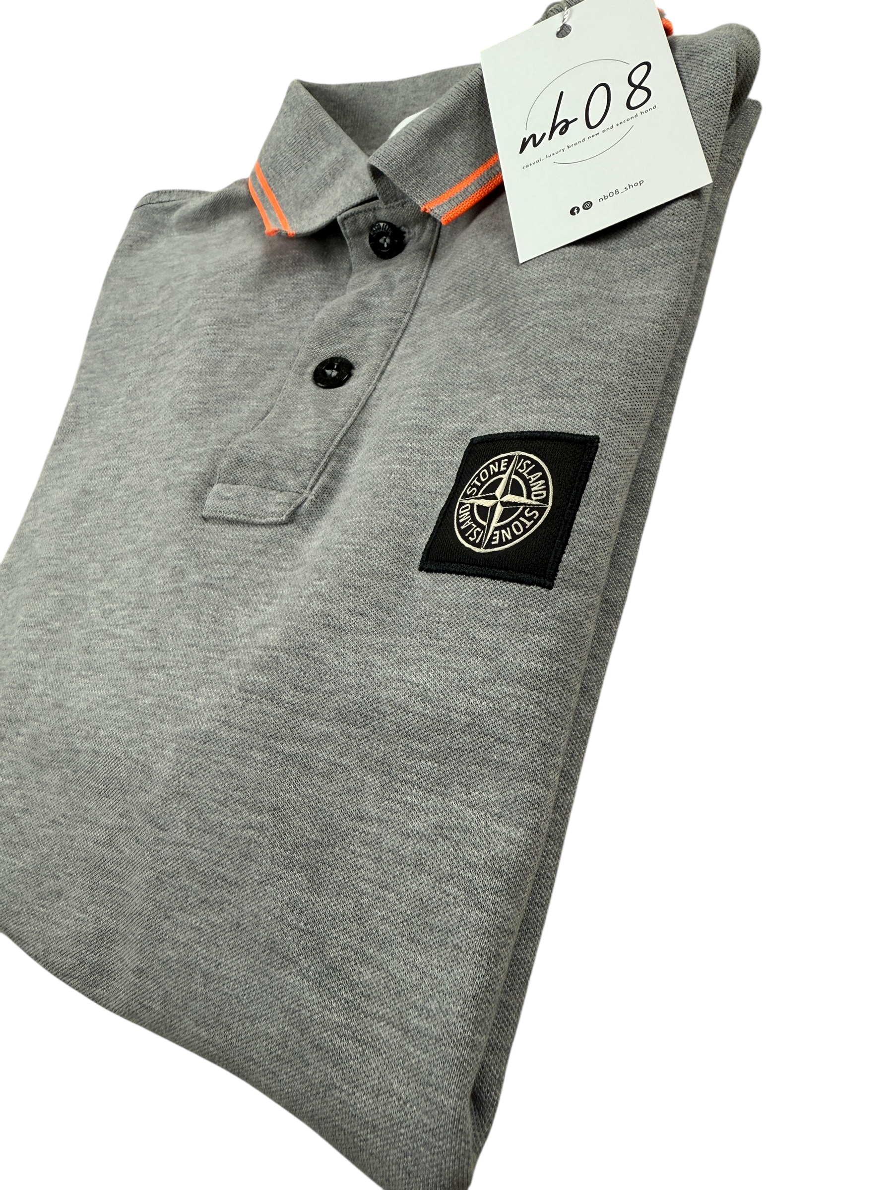 Polo Stone Island gris taille S - Détail