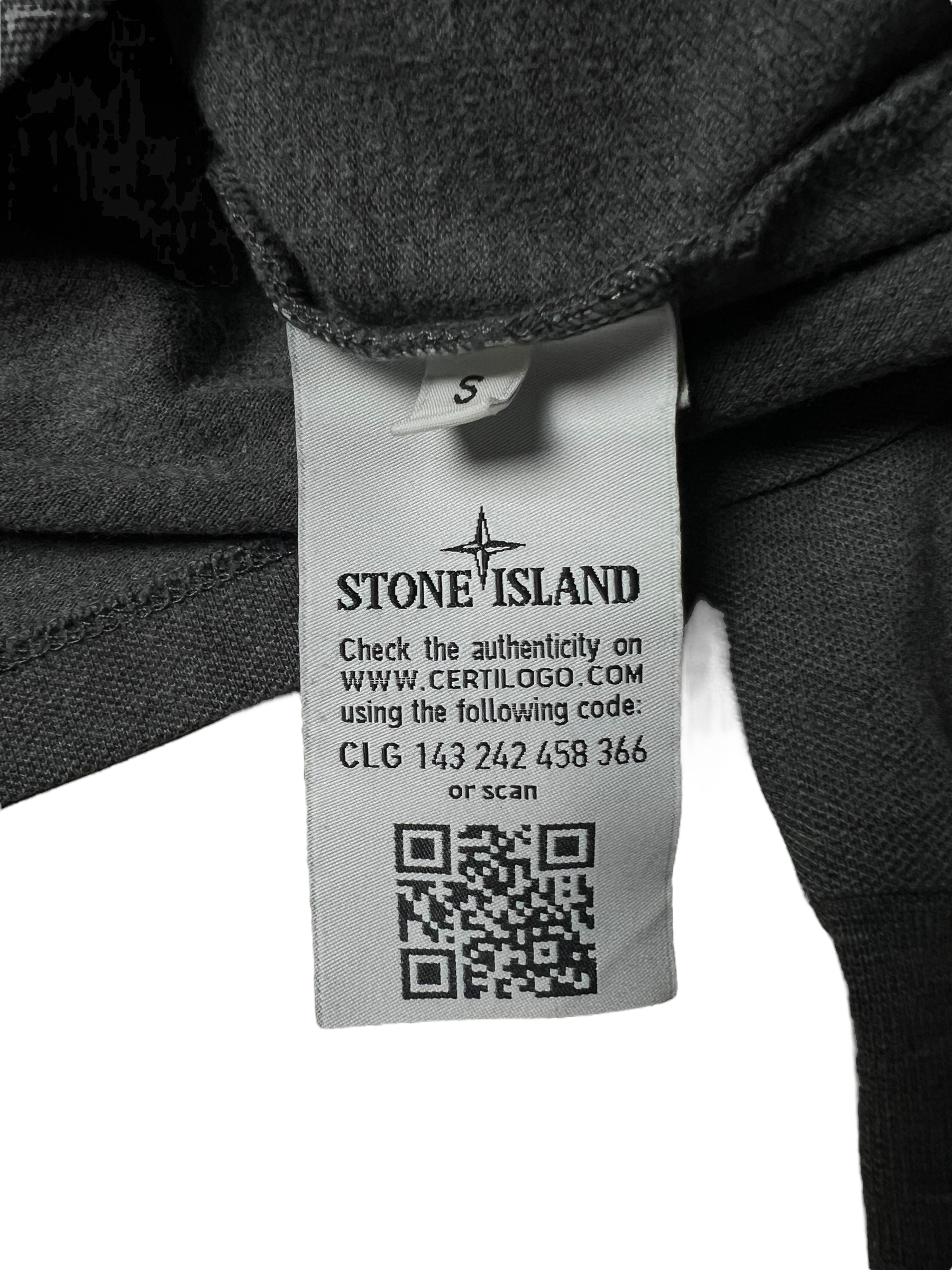Polo Stone Island gris taille S - Logo et étiquette