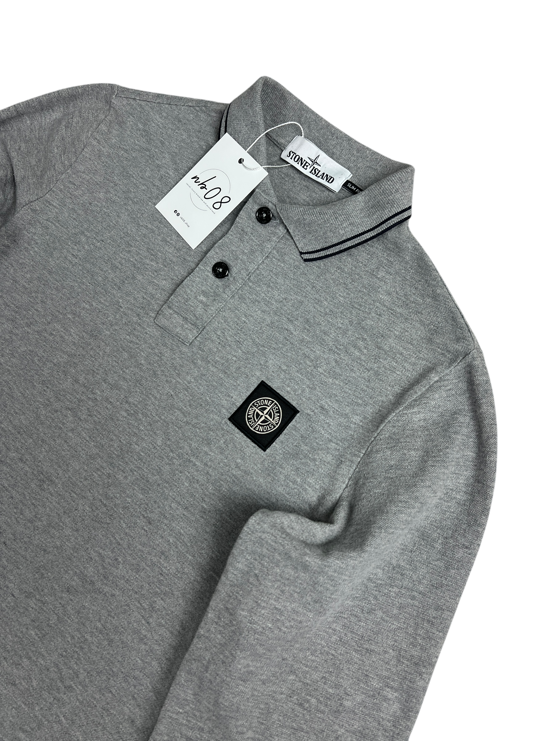 Polo Stone Island gris taille S - Vue de dos