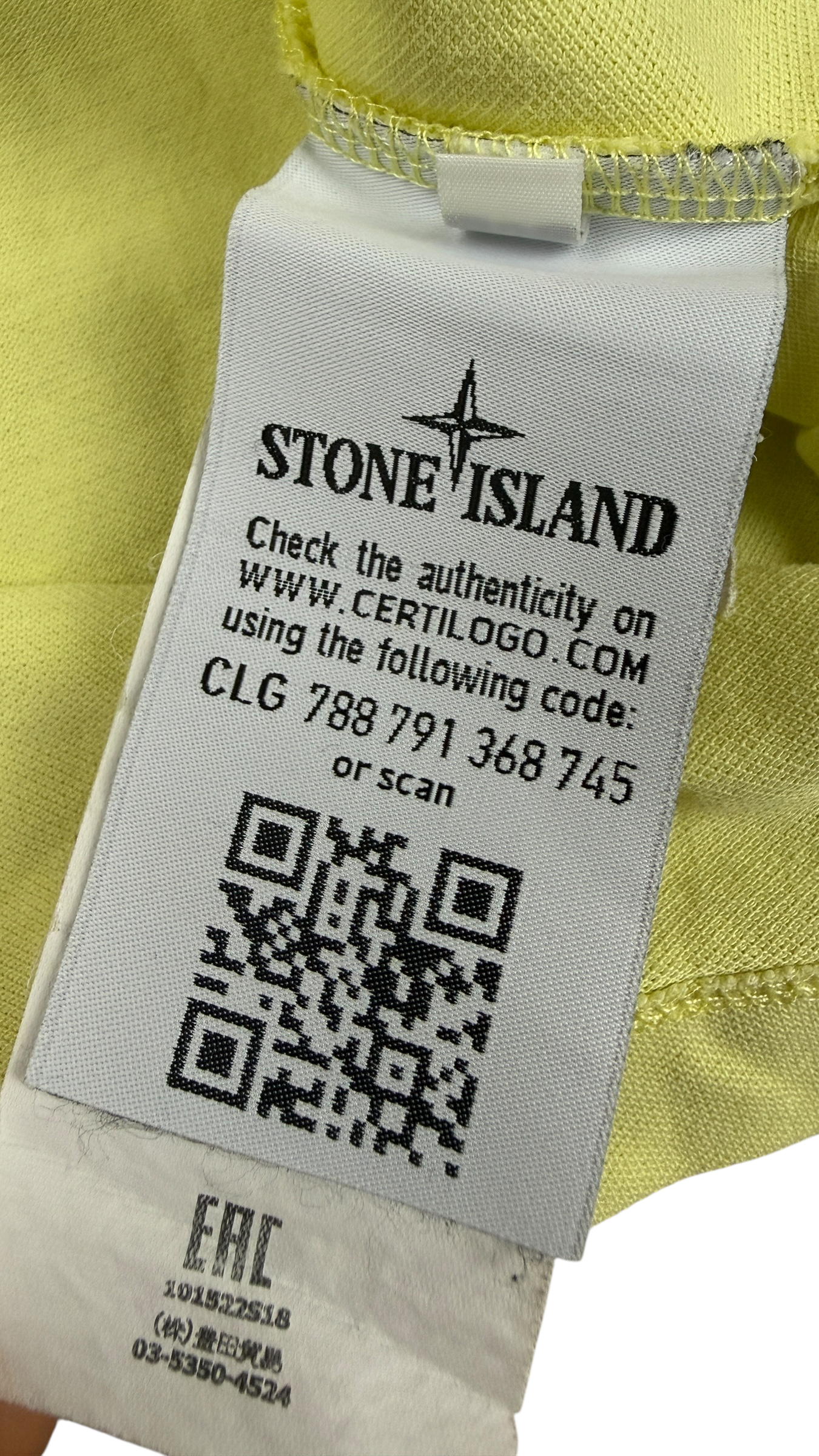 Polo Stone Island jaune taille M - Vue de dos