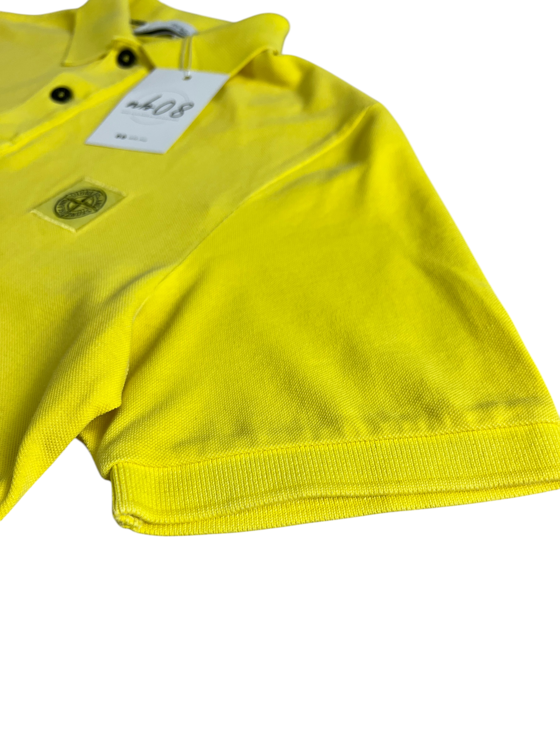 Polo Stone Island jaune taille S - Logo et étiquette