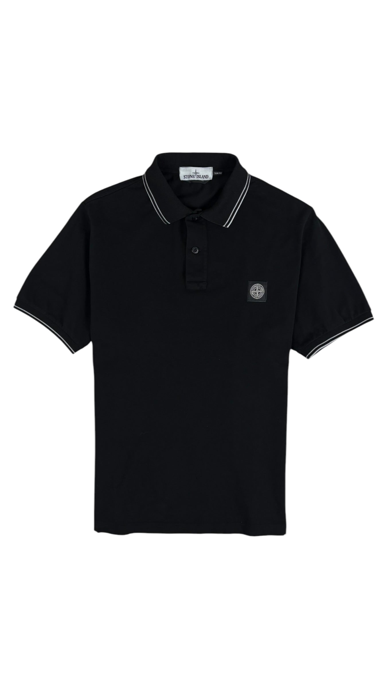 Polo Stone Island noir taille L - Vue de face