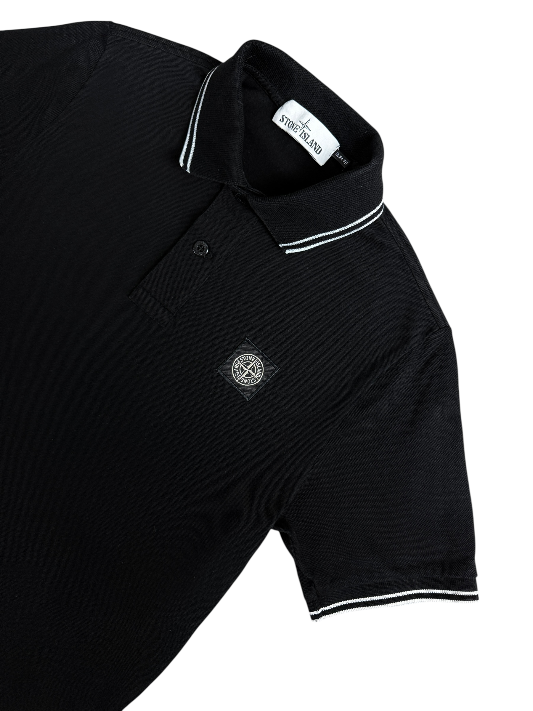 Polo Stone Island noir taille S - Vue de dos