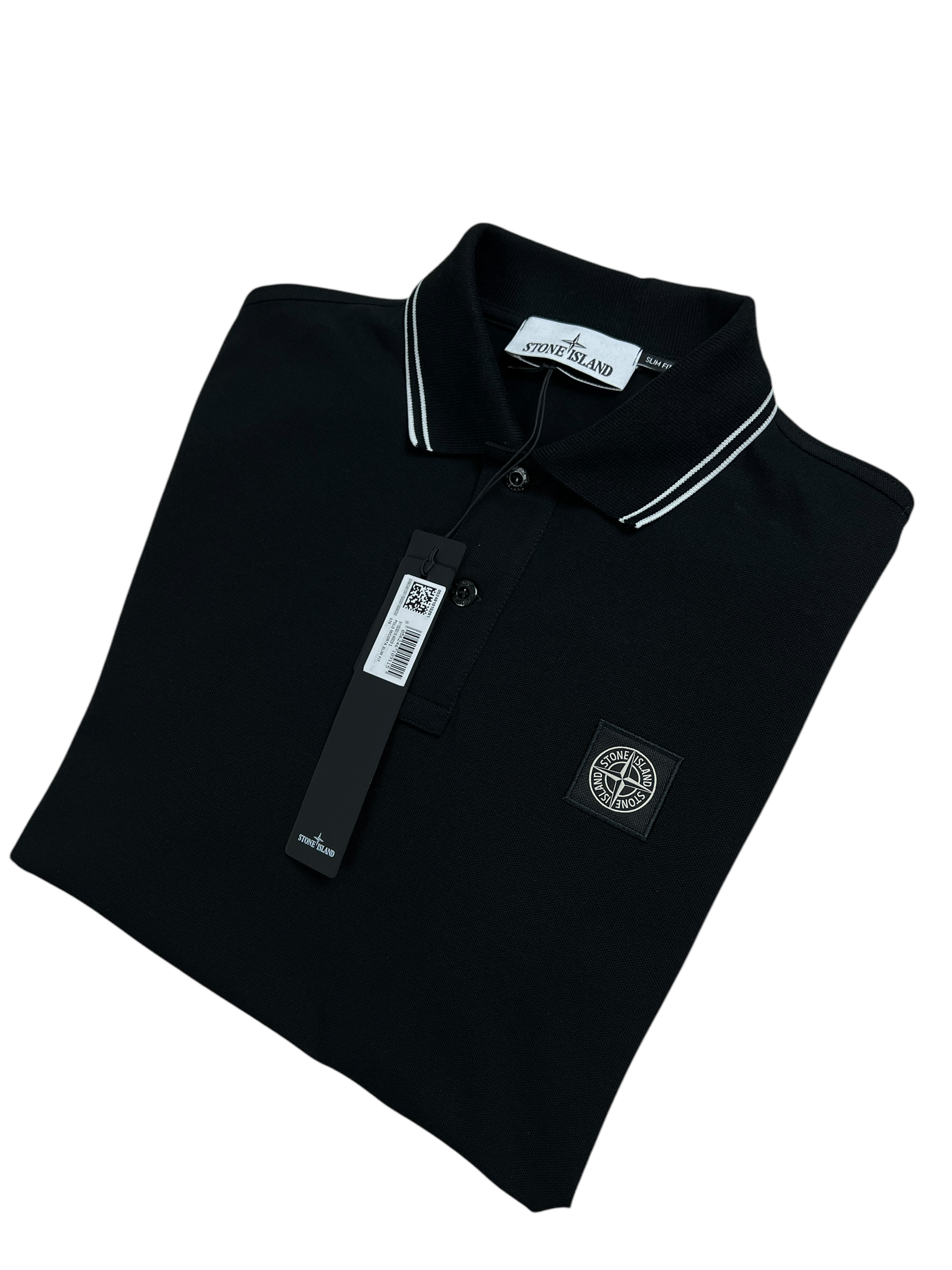 Polo Stone Island noir taille S - Vue de dos