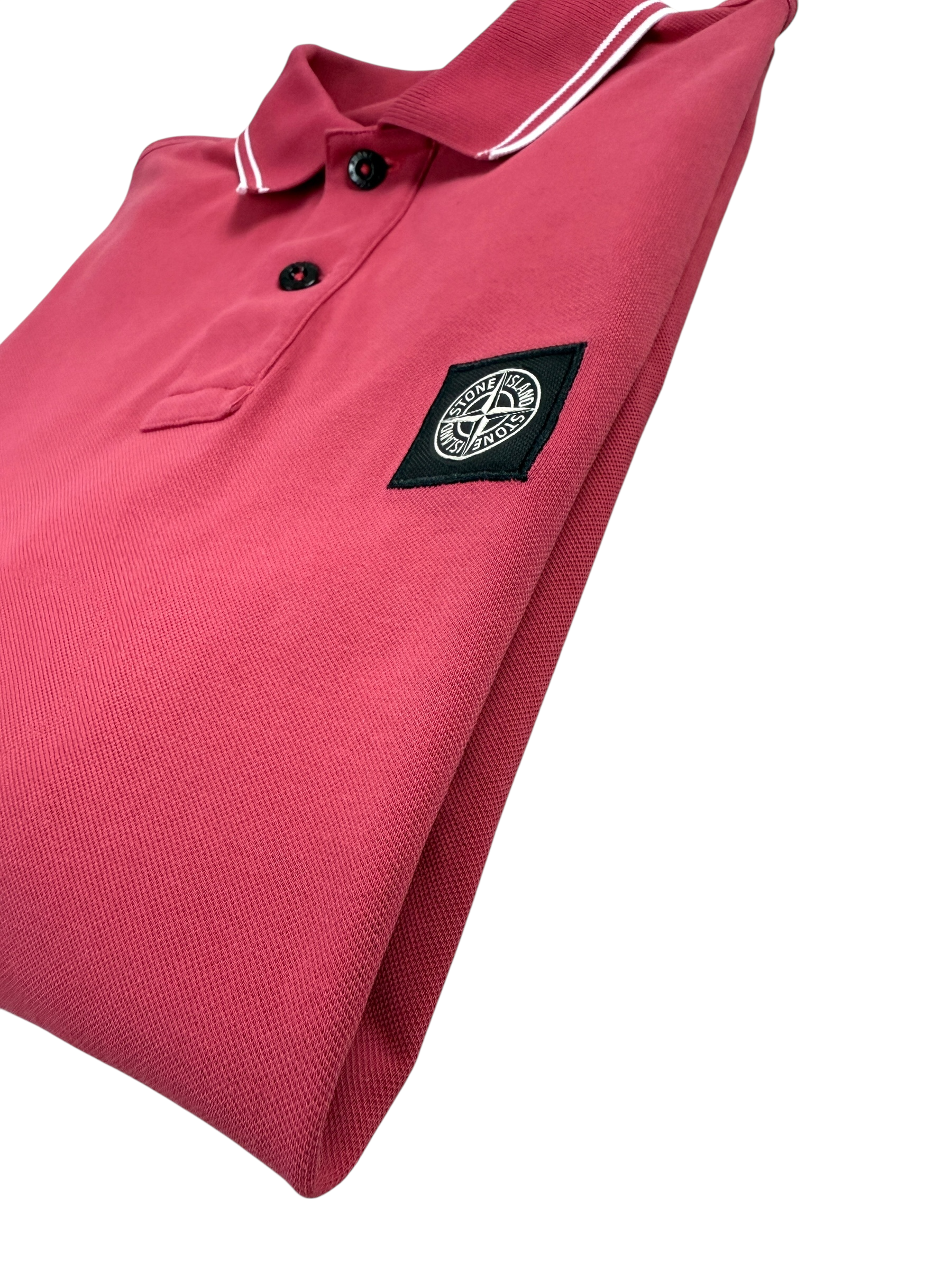 Polo Stone Island rose taille S - Logo et étiquette