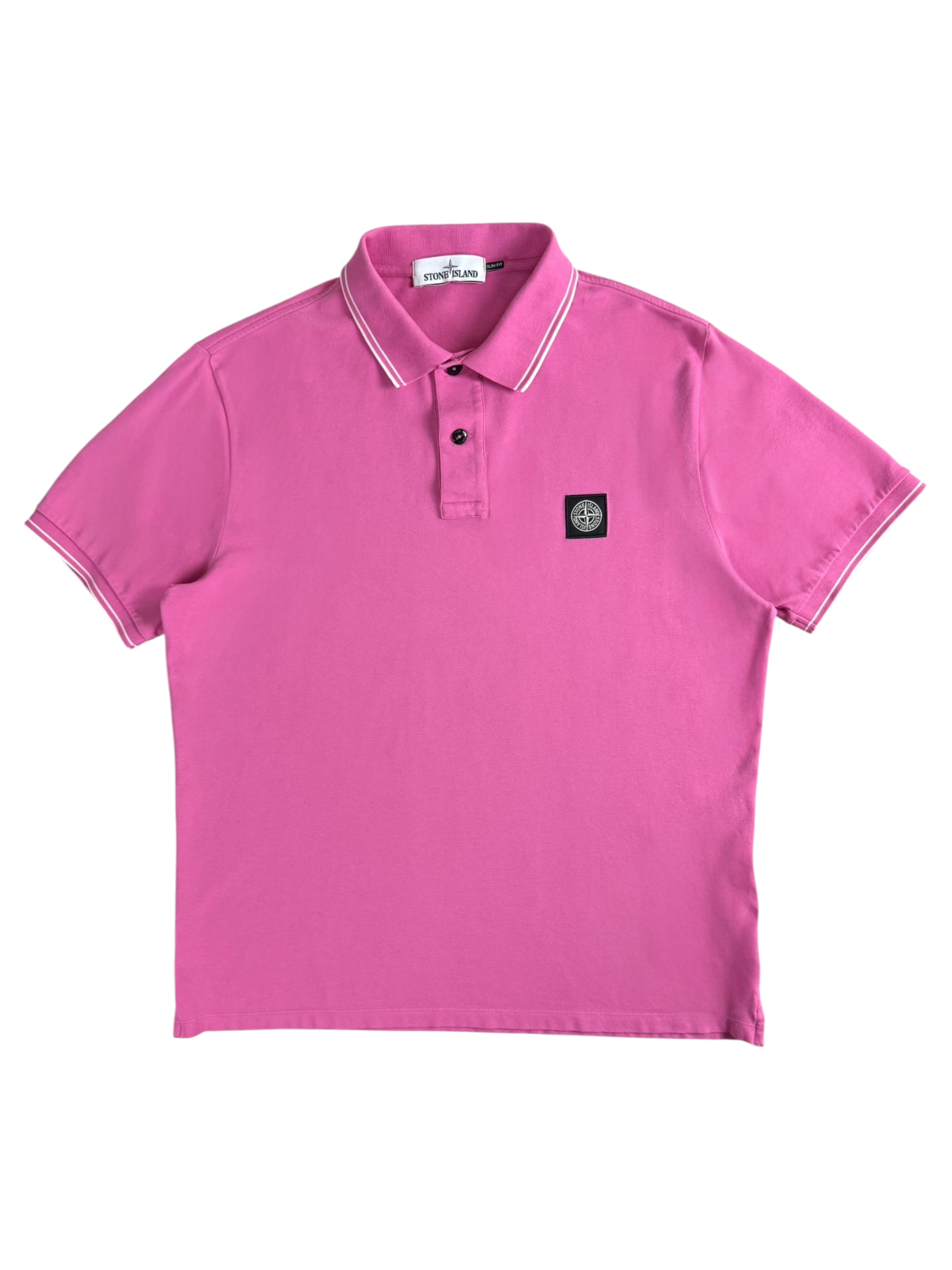 Polo Stone Island rose taille XL - Vue de face