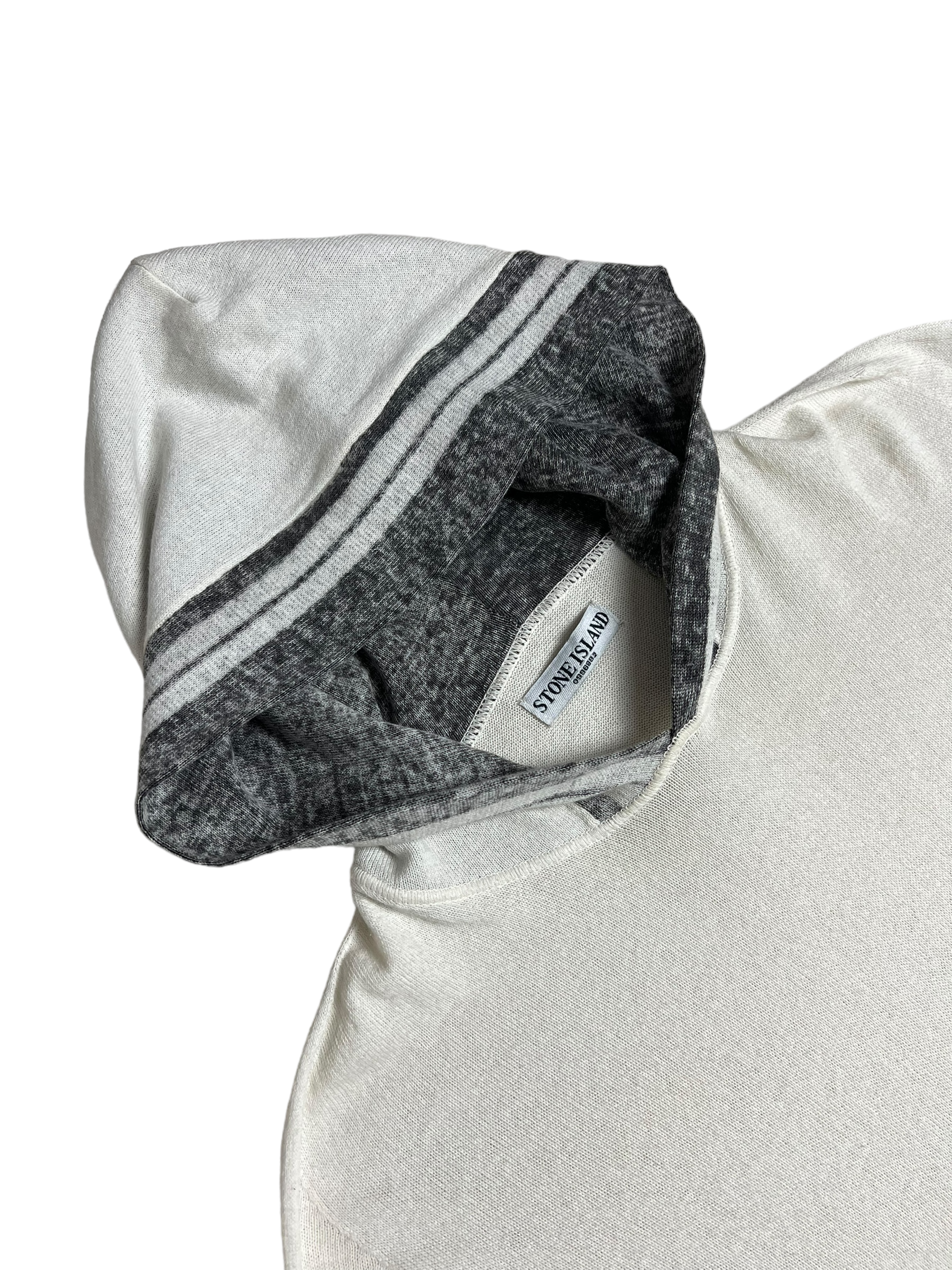 Pull Stone Island blanc taille L - Détail