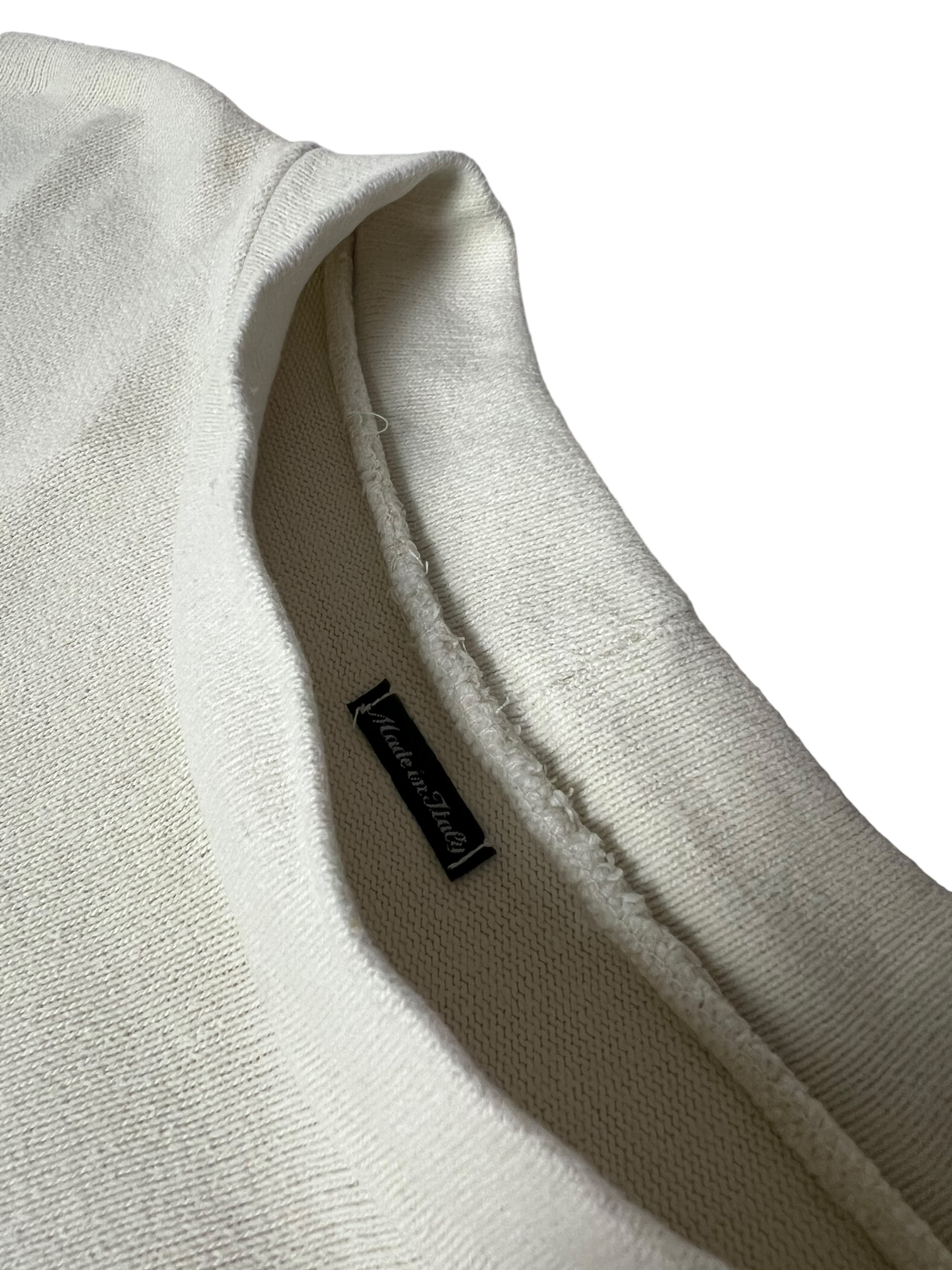 Pull Stone Island blanc taille L - Logo et étiquette