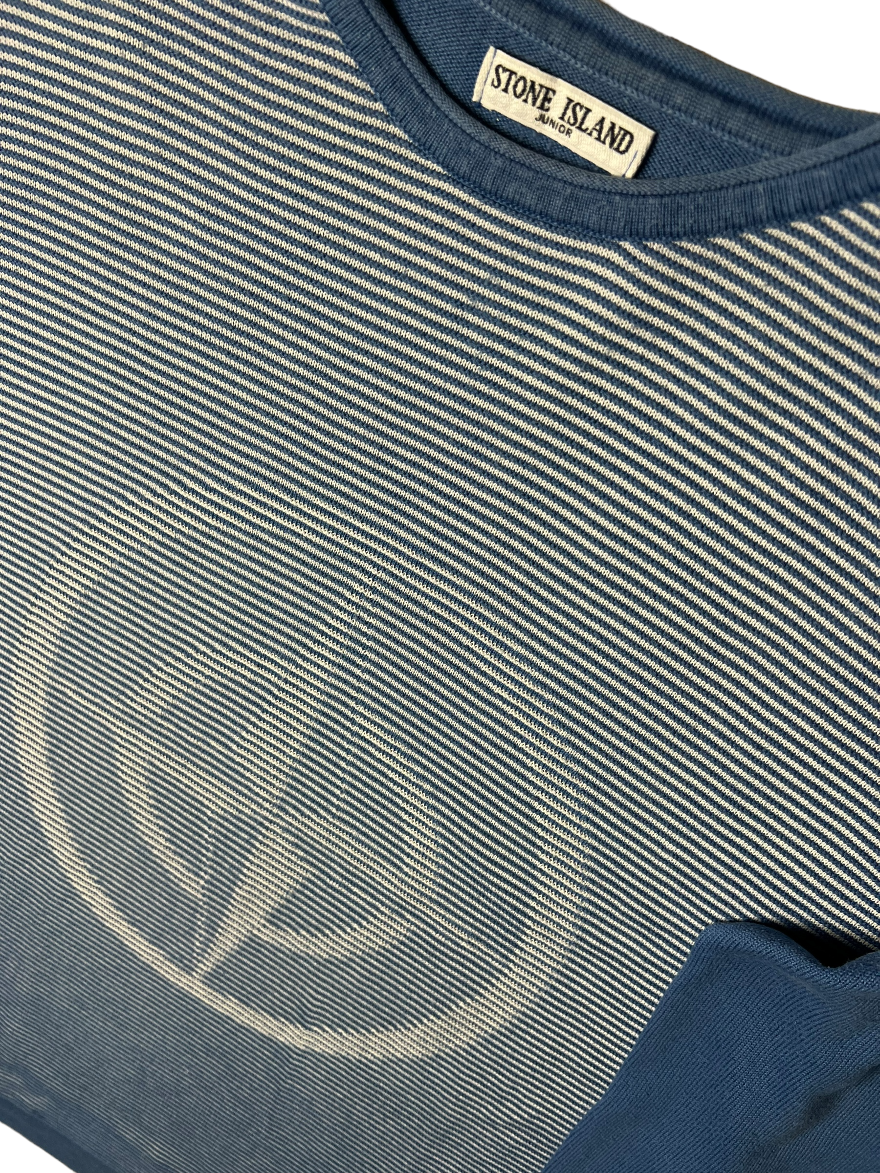 Pull Stone Island bleu / blanc taille M - Détail