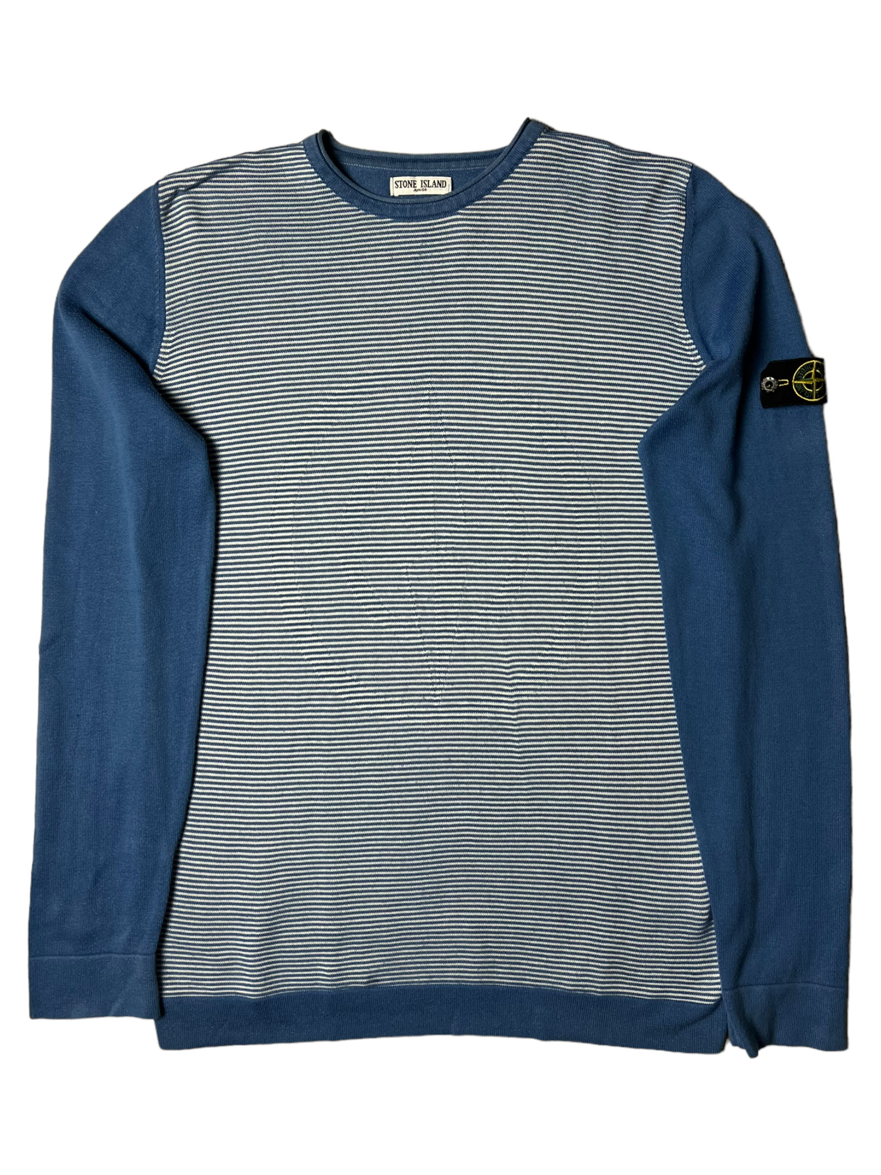Pull Stone Island bleu / blanc taille M - Vue de face