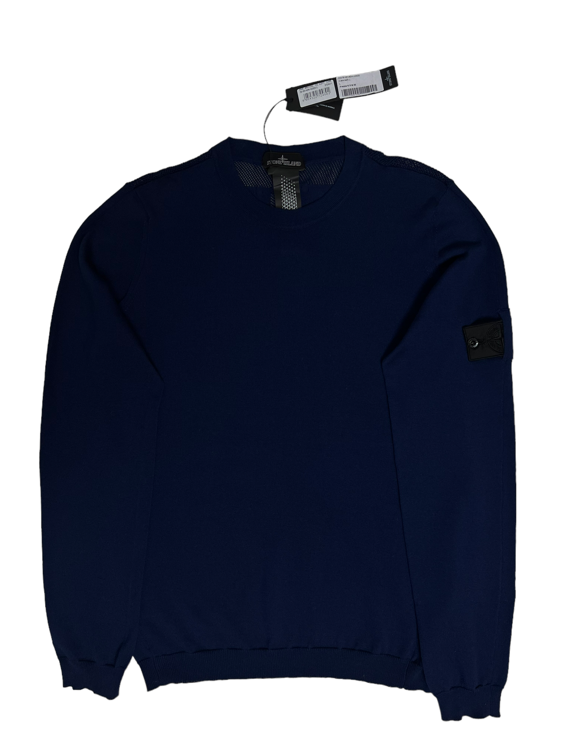 Pull Stone Island bleu marine taille L - Vue de face