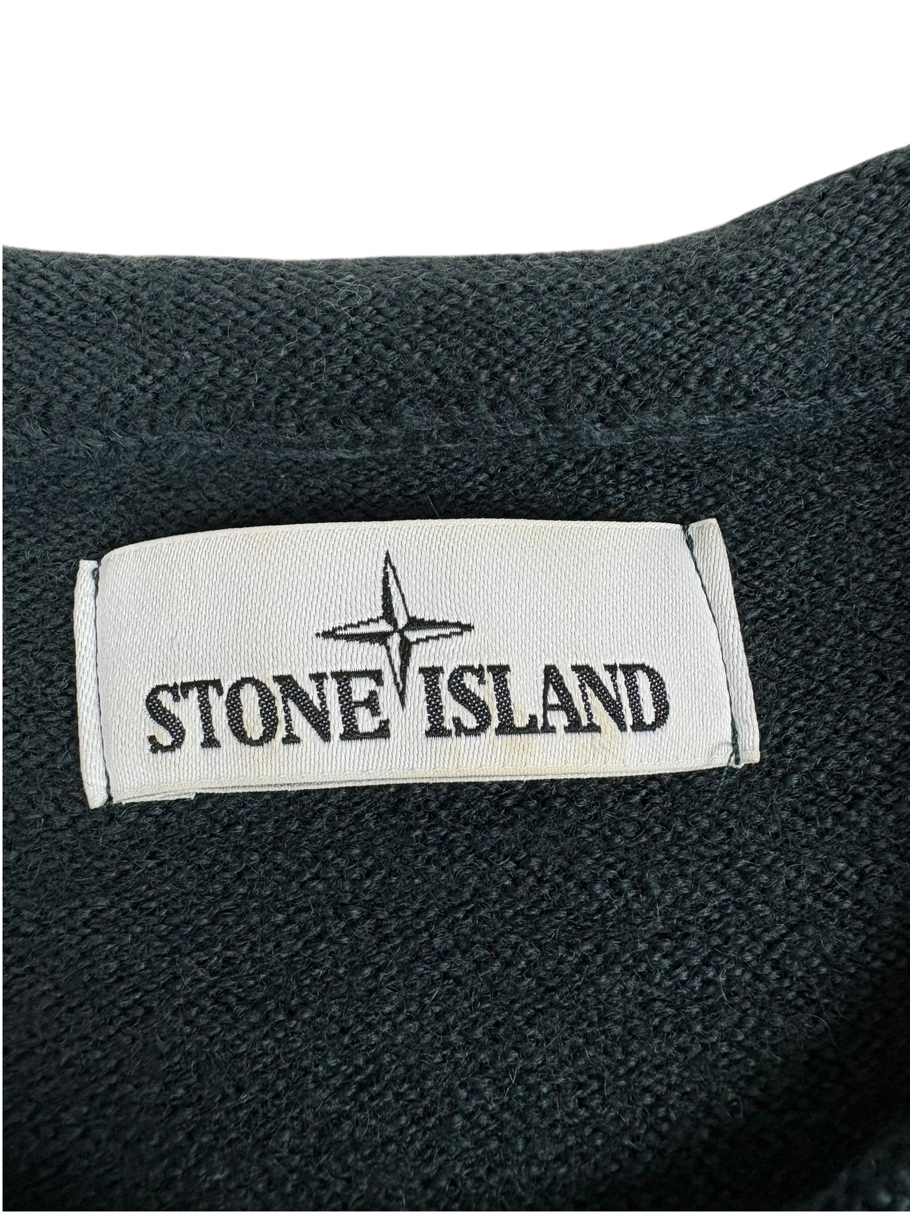 Pull Stone Island bleu pétrole taille XL - Détail