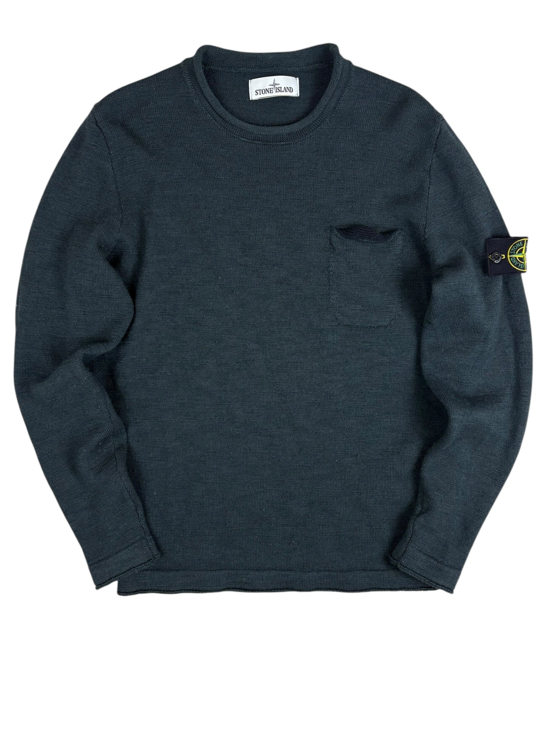 Pull Stone Island bleu pétrole taille XL - Vue de face