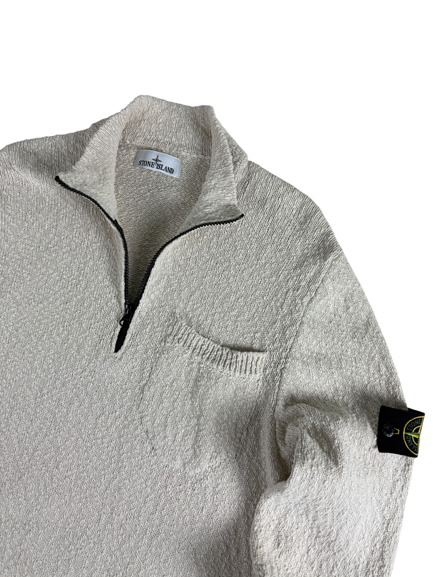 Pull Stone Island crème taille M - Détail