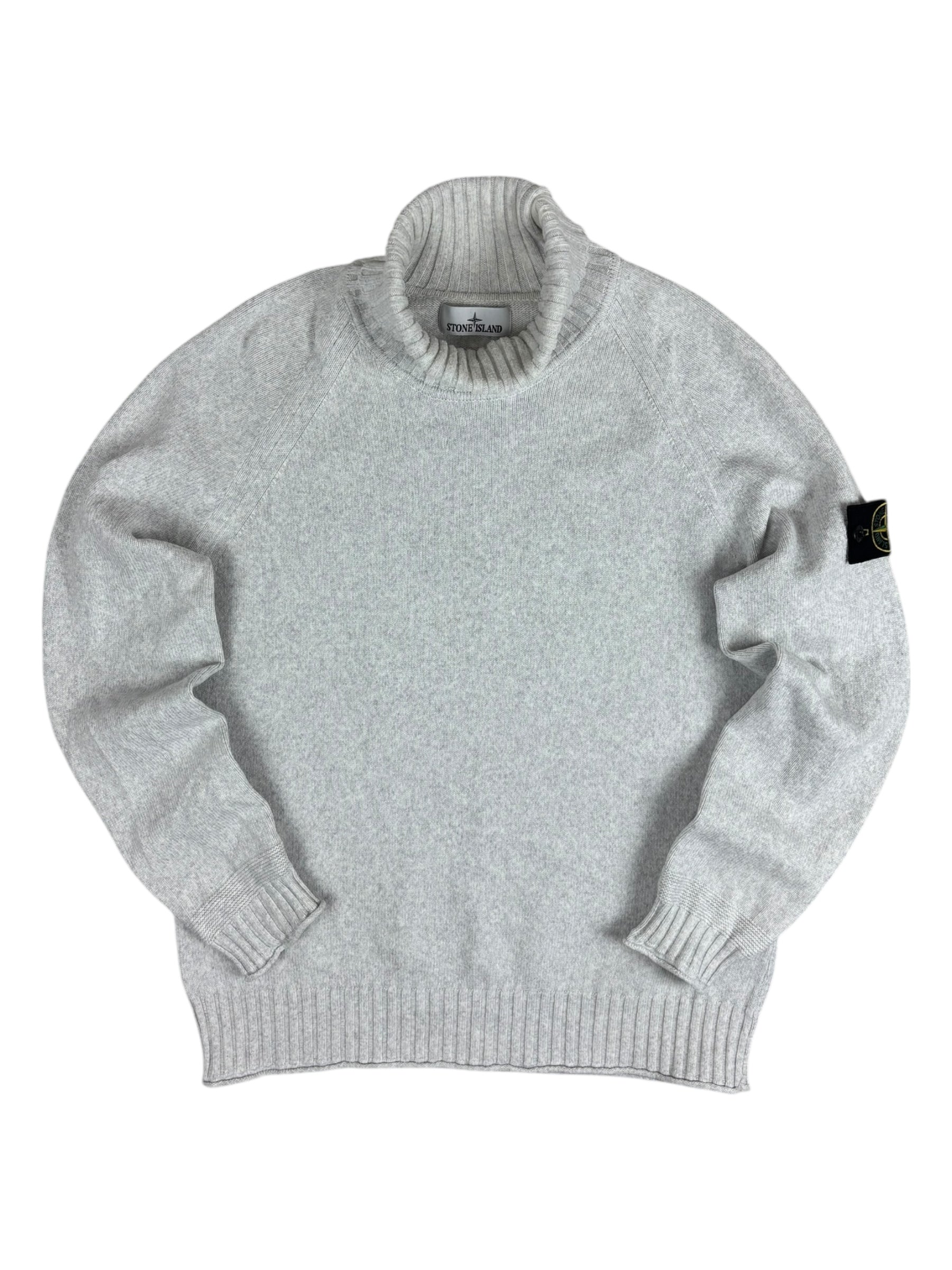 Pull Stone Island gris clair taille L - Vue de face