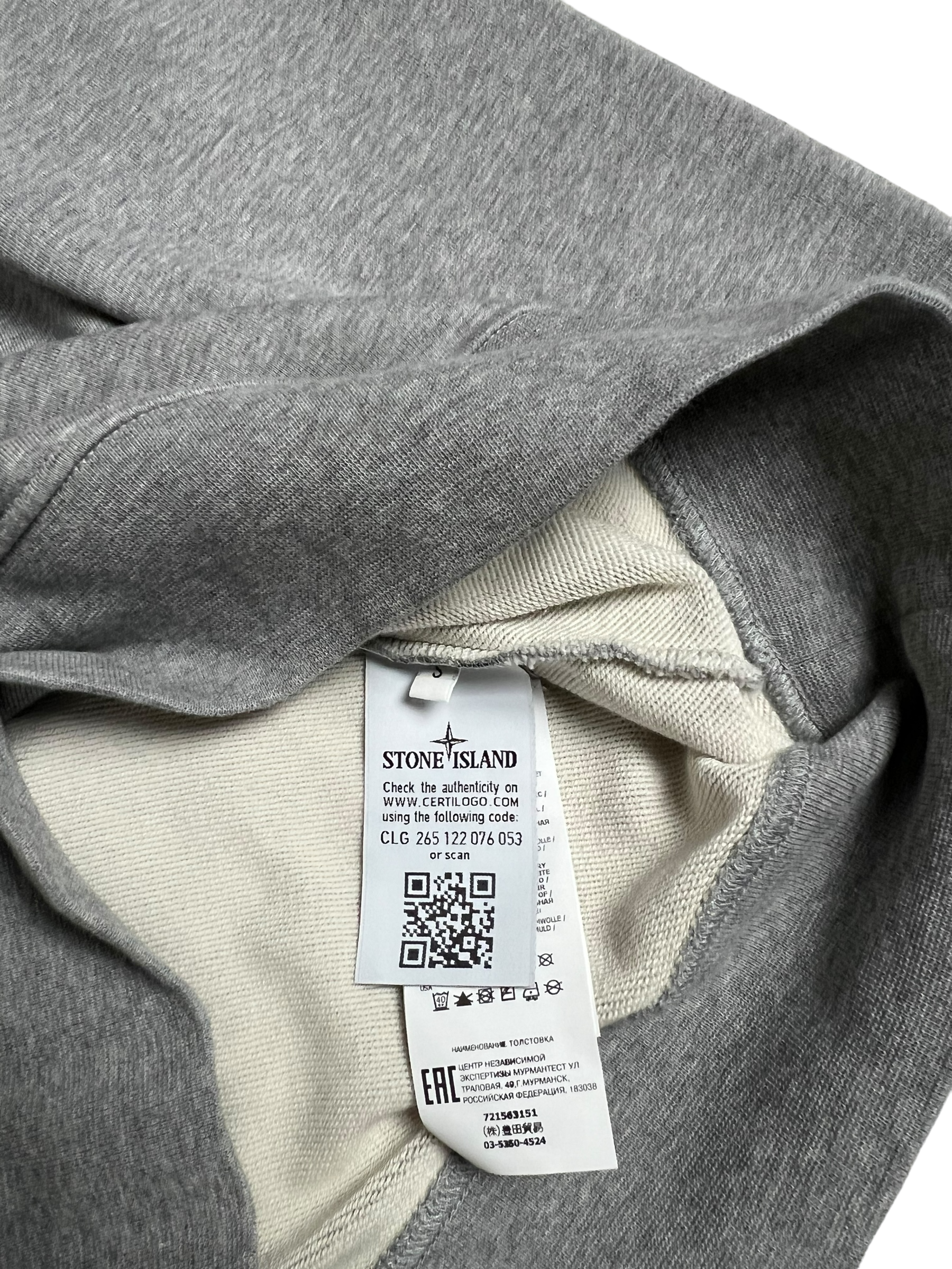 Pull Stone Island gris taille S - Détail