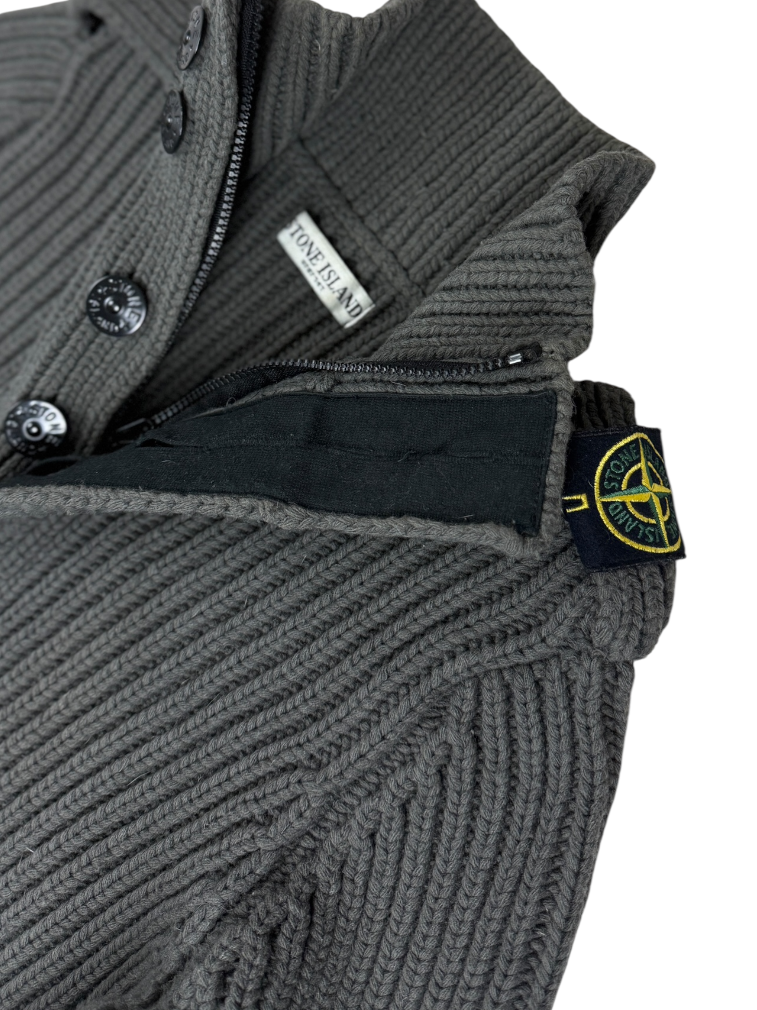 Pull Stone Island kaki taille S - Détail