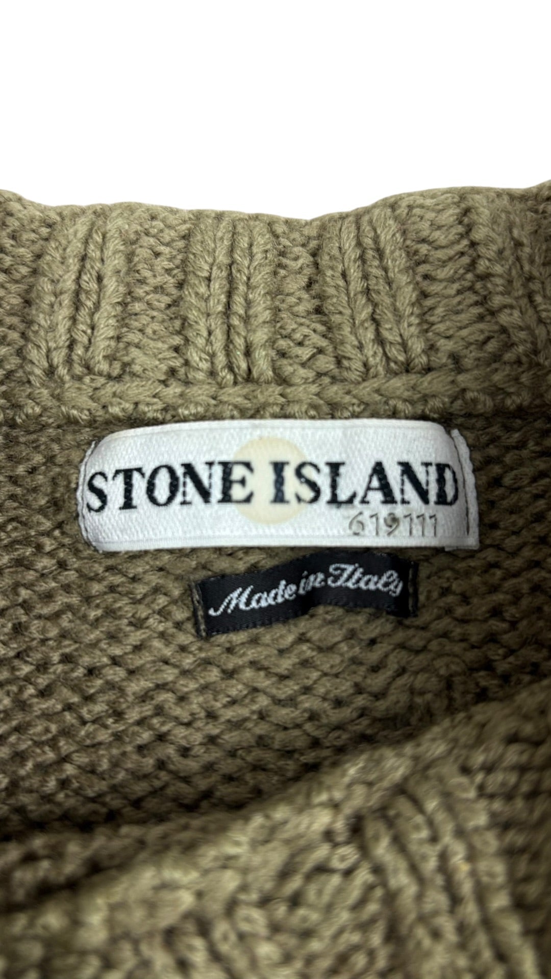 Pull Stone Island kaki taille S - Détail