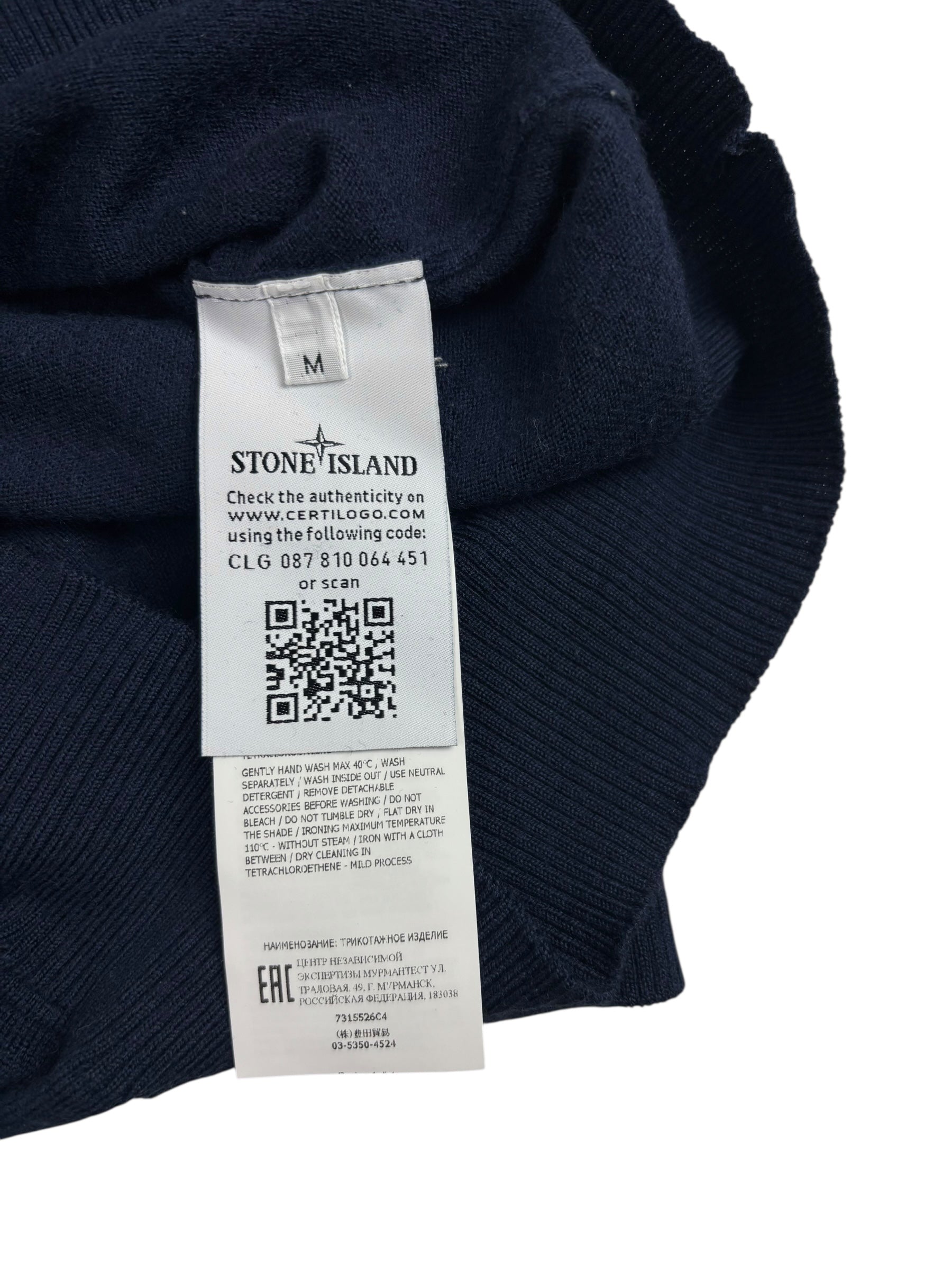 Pull Stone Island marine taille M - Logo et étiquette