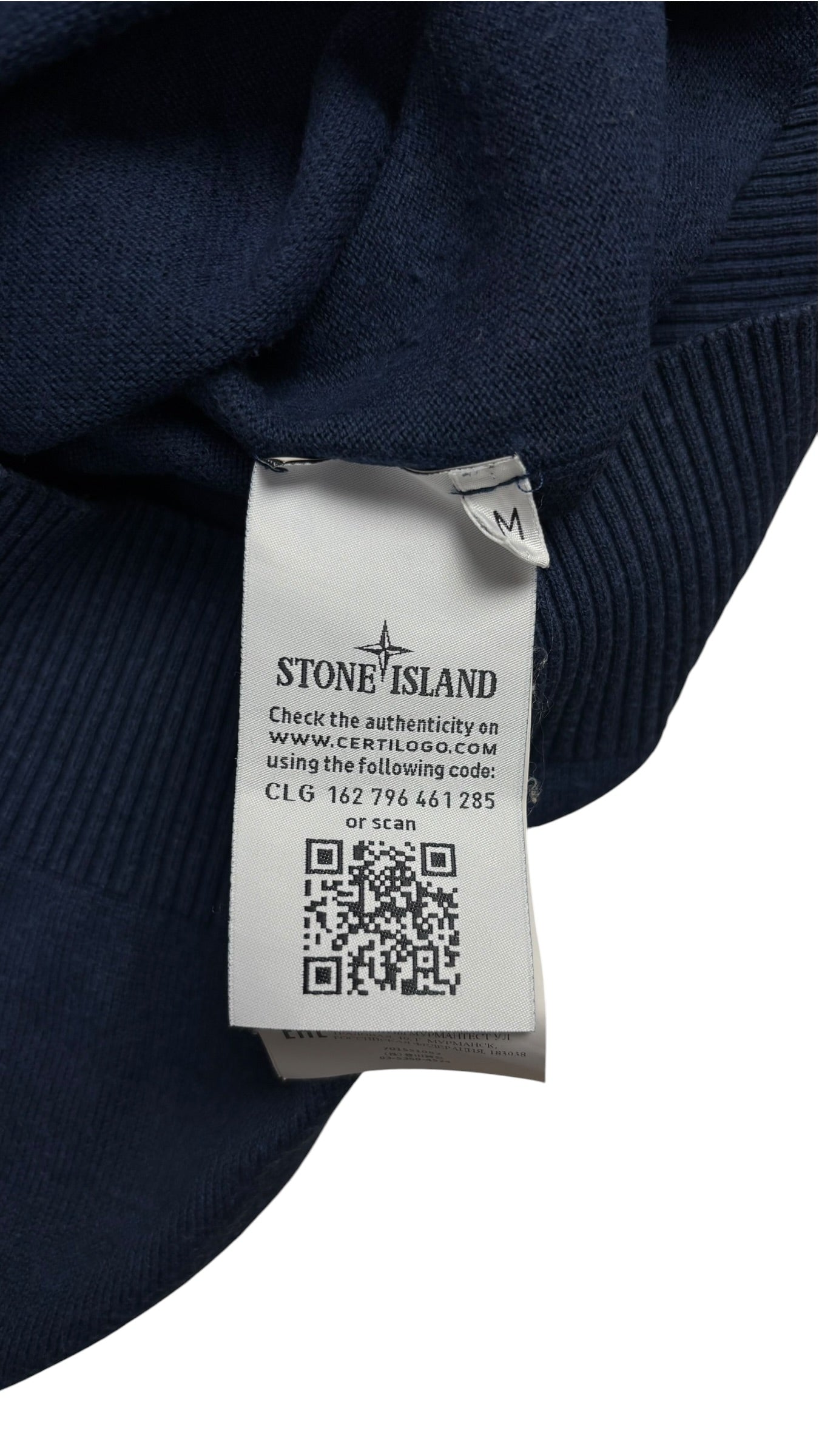Pull Stone Island marine taille M - Logo et étiquette