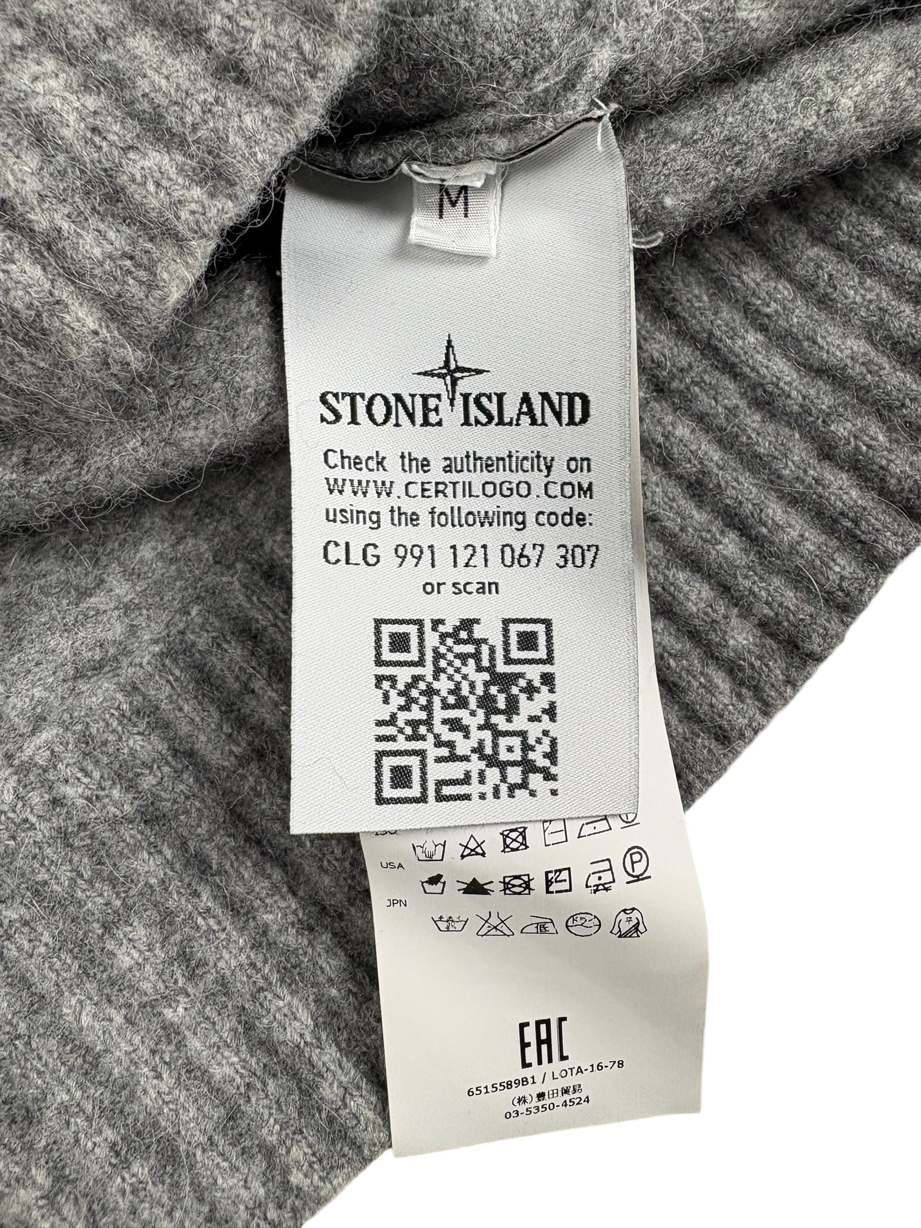 Pull Stone Island noir / gris taille M - Détail