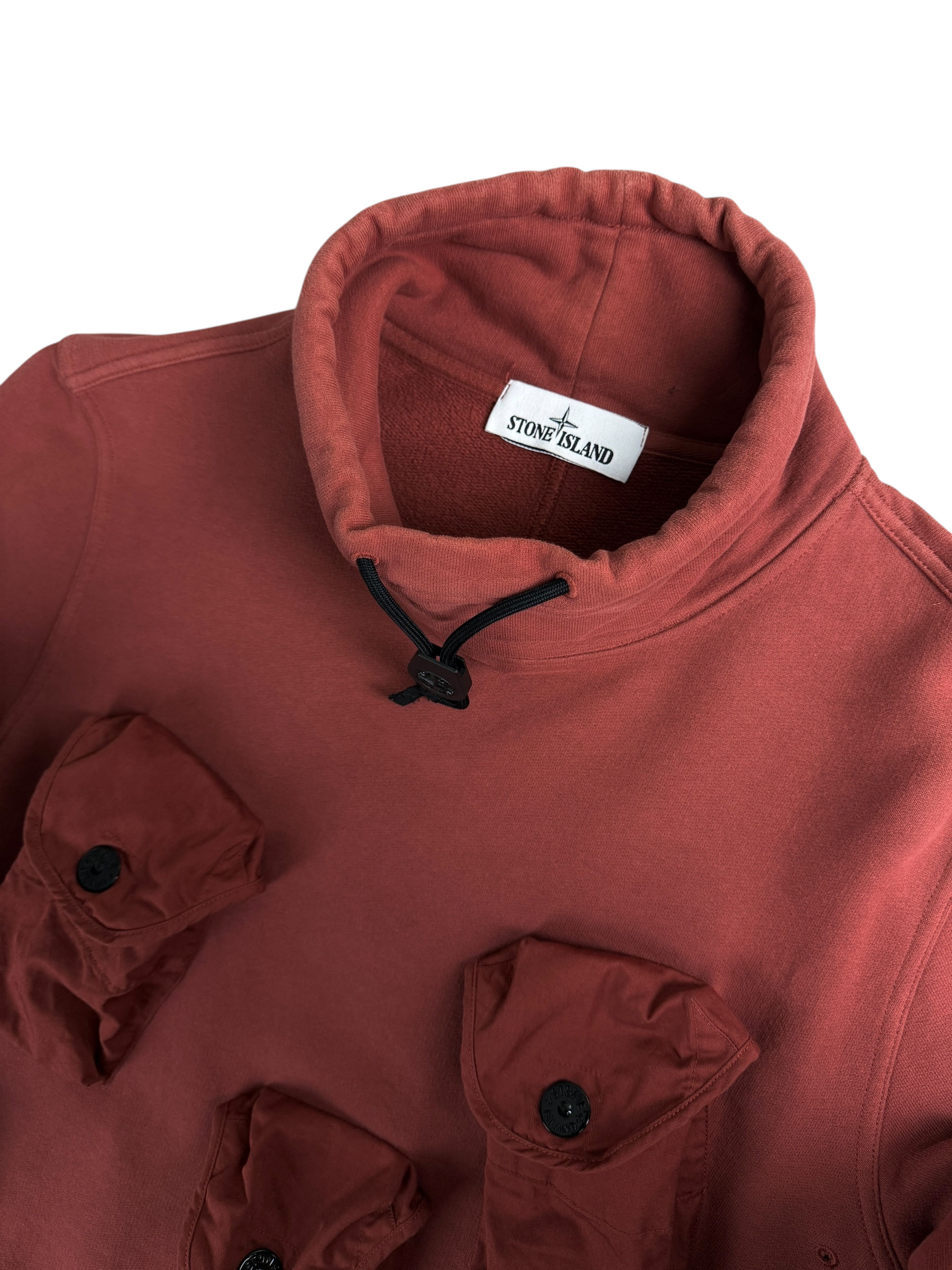 Pull Stone Island rouge corail taille M - Détail