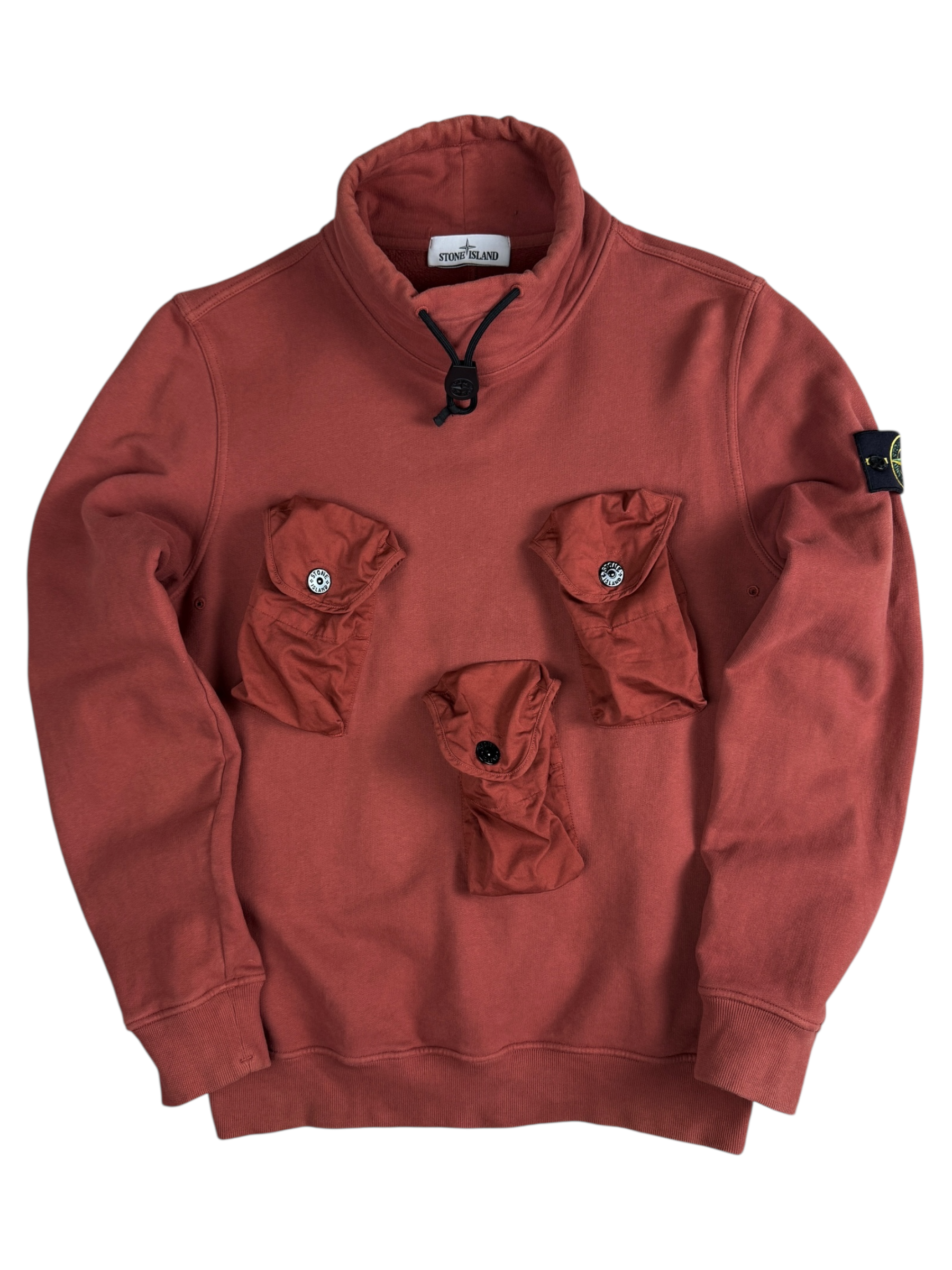 Pull Stone Island rouge corail taille M - Vue de face