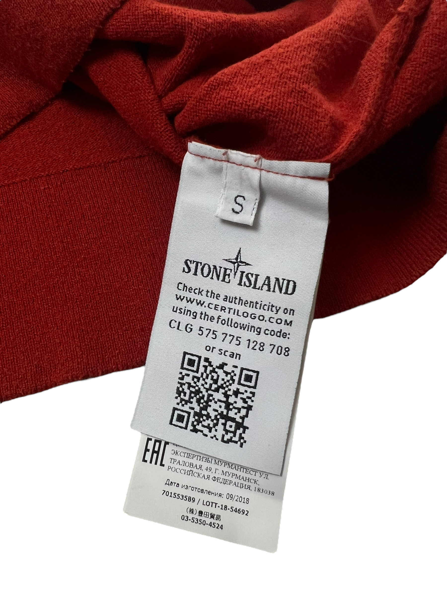 Pull Stone Island rouge taille S - Détail