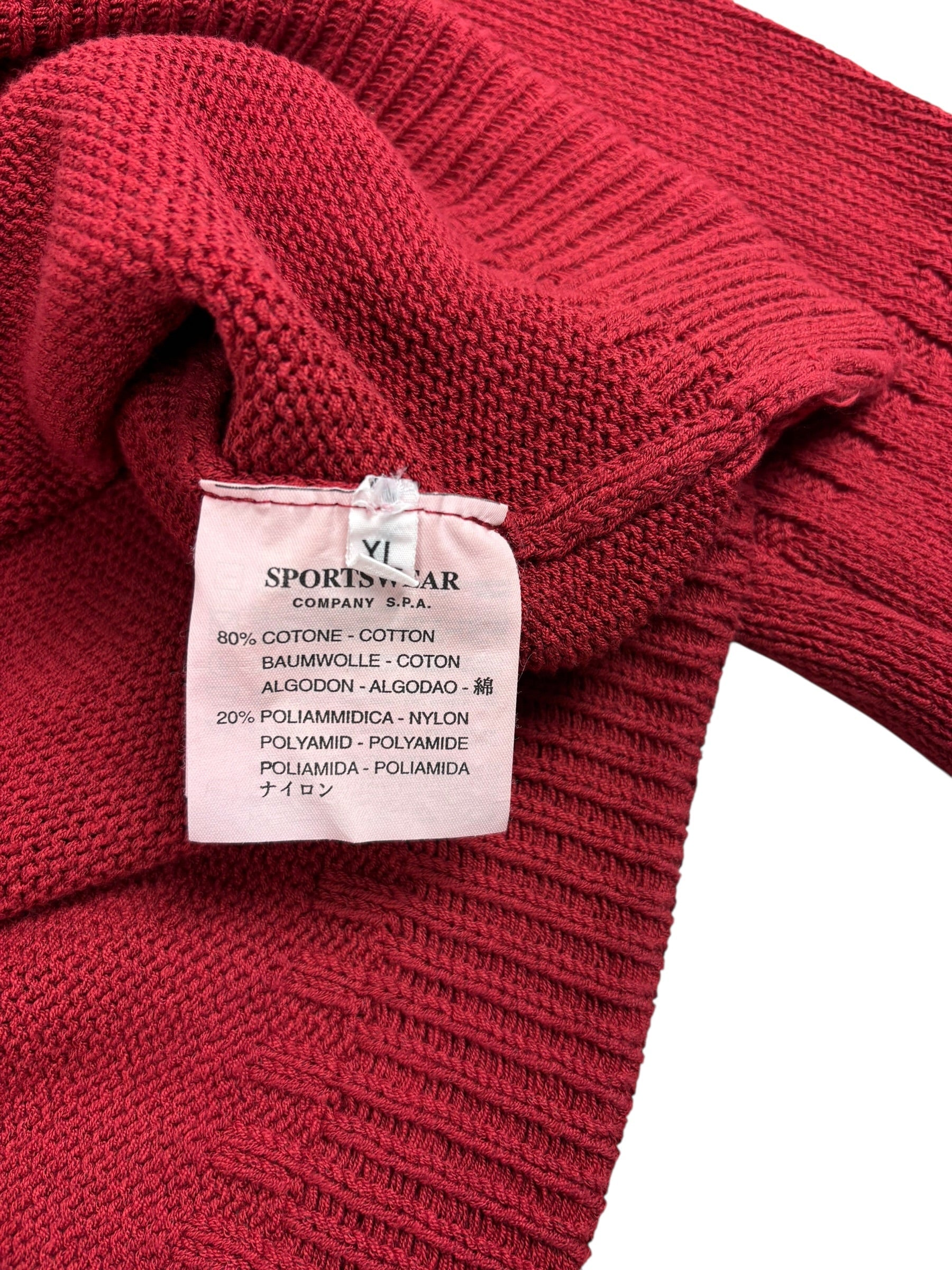 Pull Stone Island rouge taille XL - Logo et étiquette
