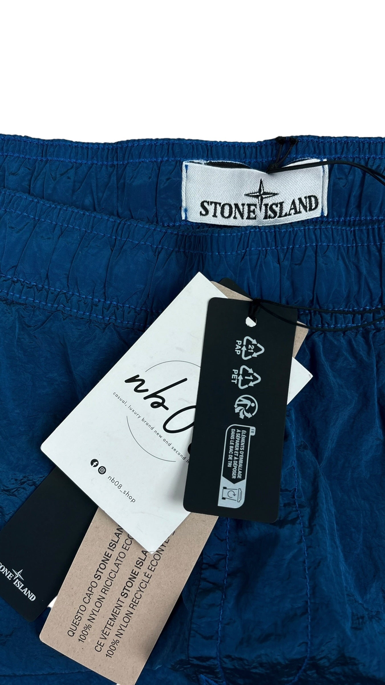Short de bain Stone Island Nylon Métal bleu Collection 2026 - vue 3/4