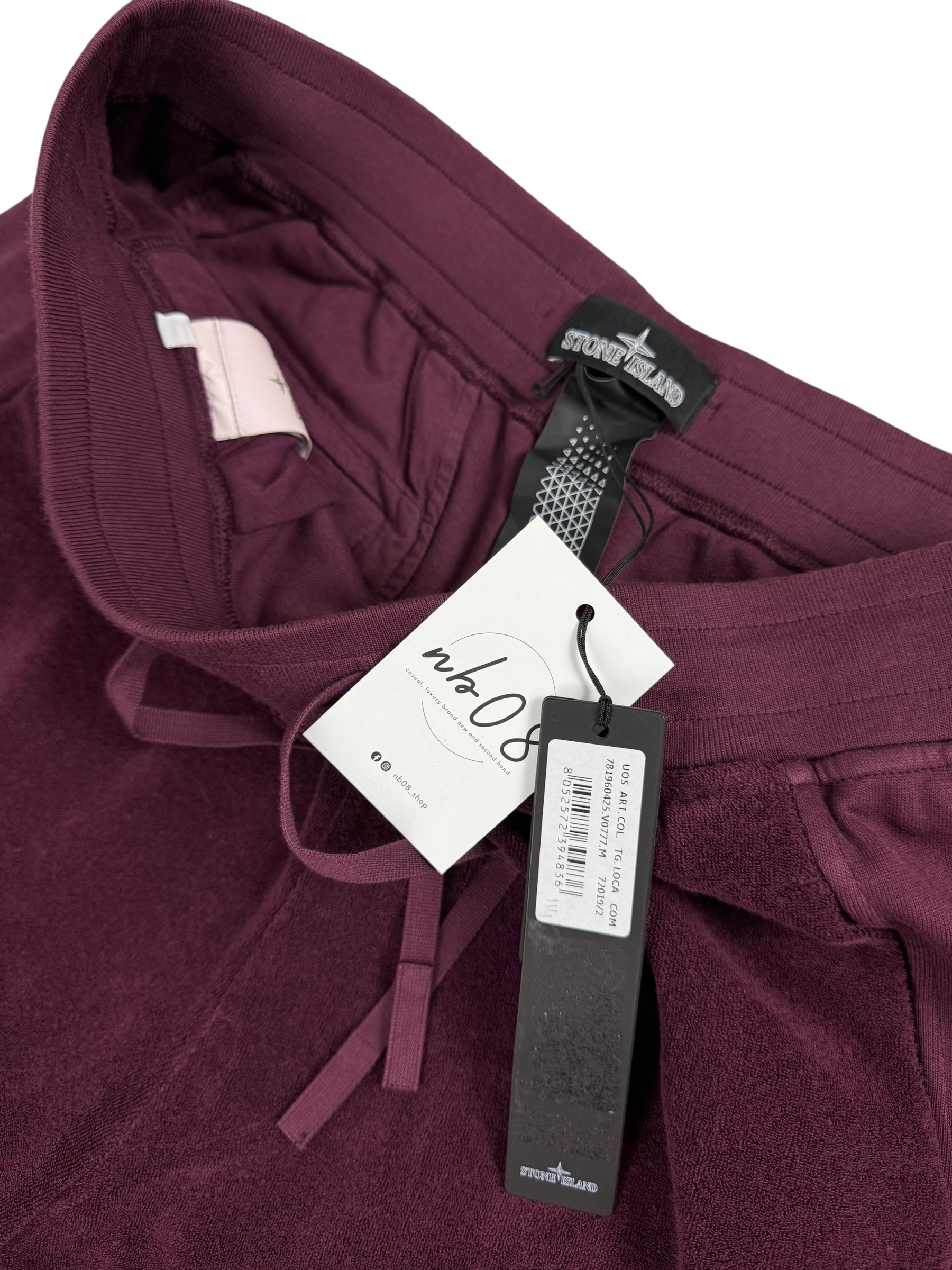 Short Stone Island bordeaux taille M - Détail