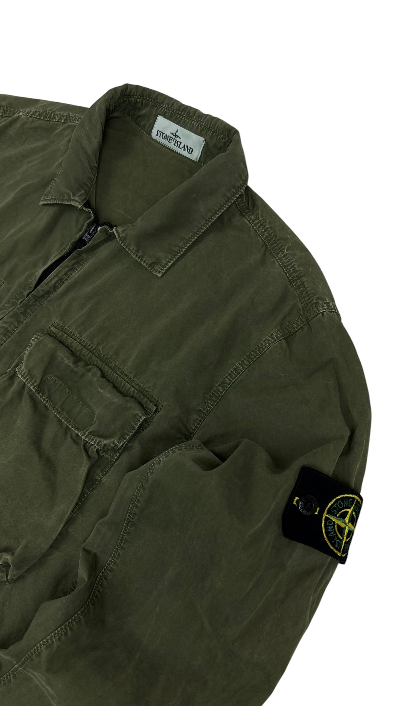 Surchemise Stone Island kaki taille L - Vue de dos